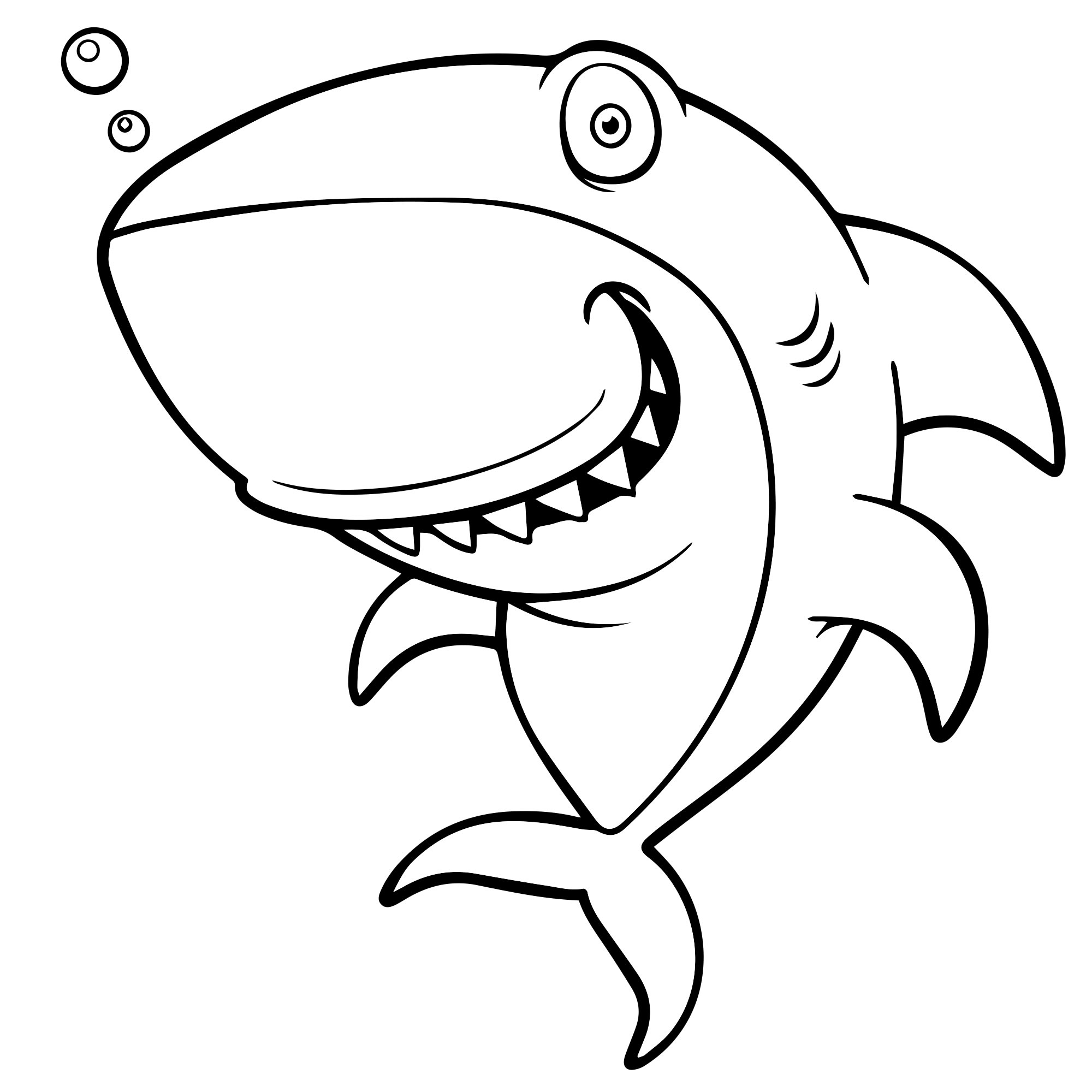 Смешная акула раскраска для детей