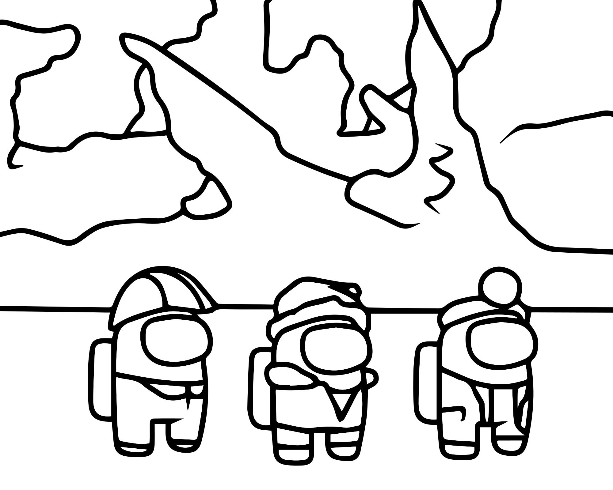 Персонажи игры Амонг раскраска для детей