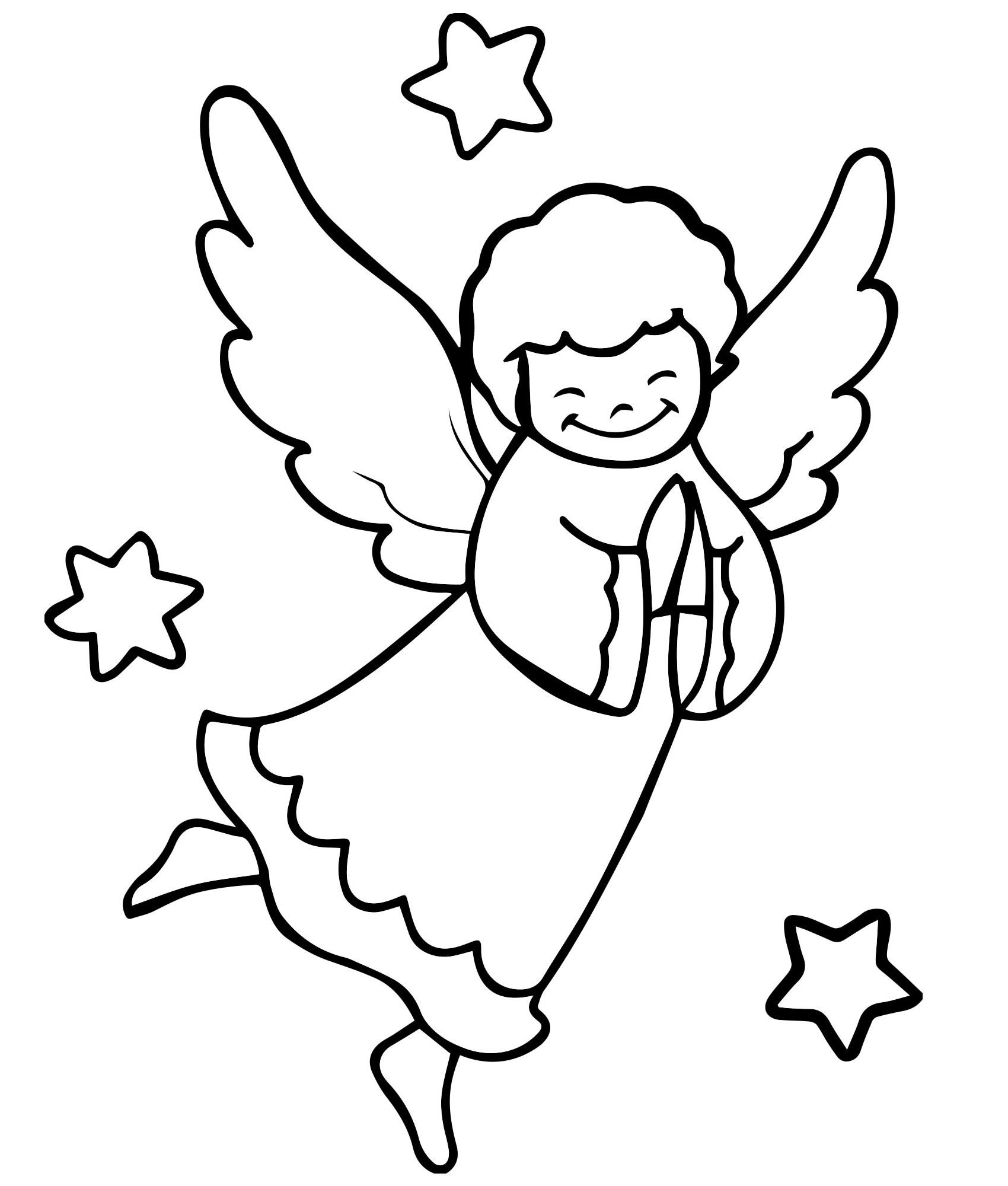 Ангелочек раскраска для детей