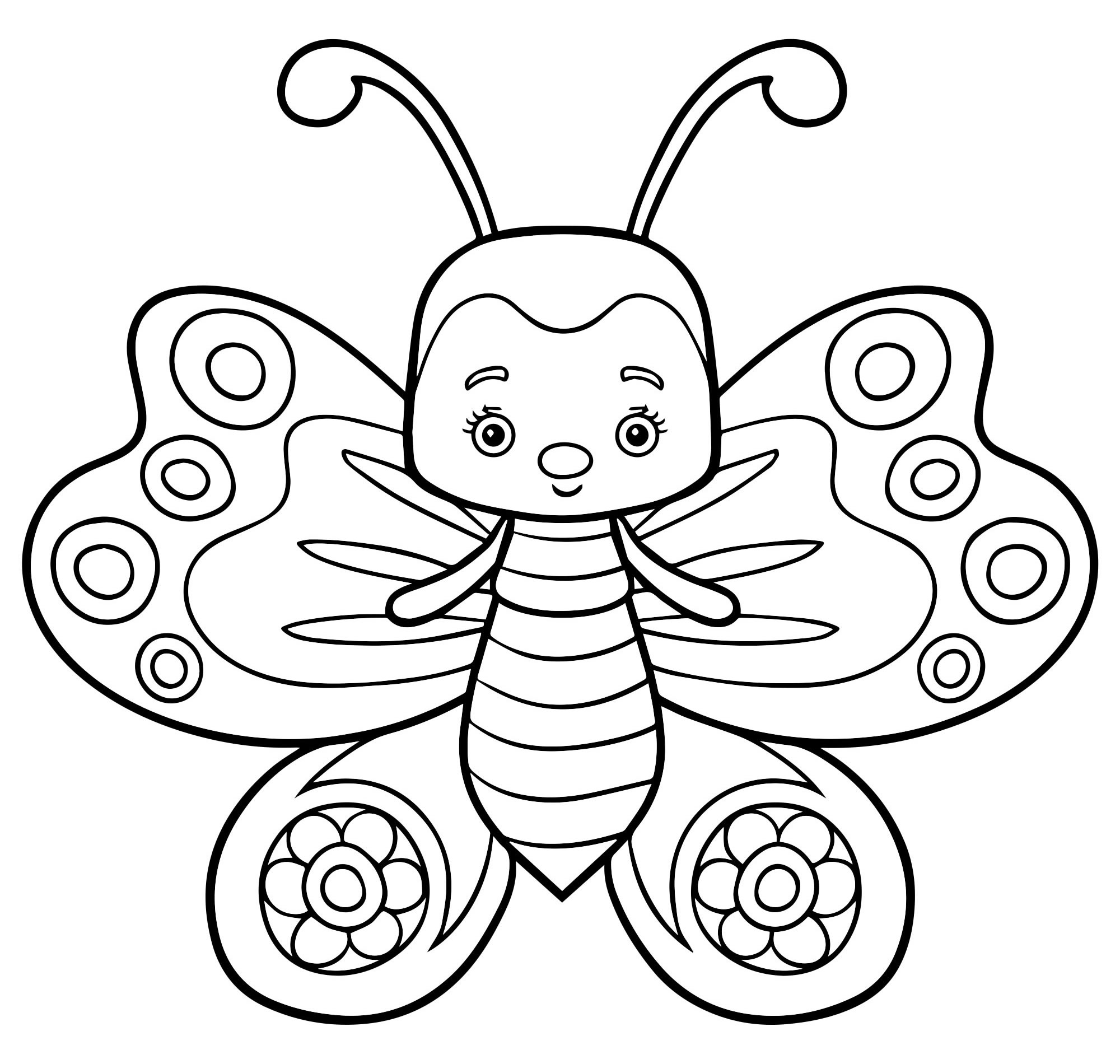 Маленькая бабочка раскраска для детей