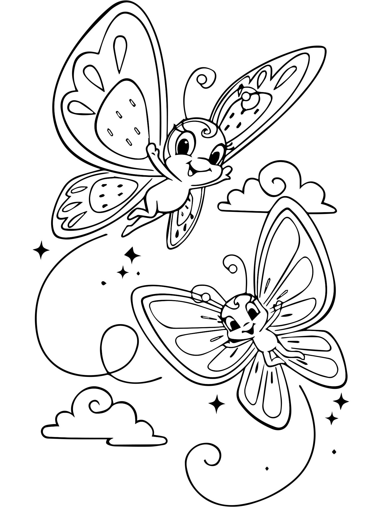 Бабочки раскраска для детей