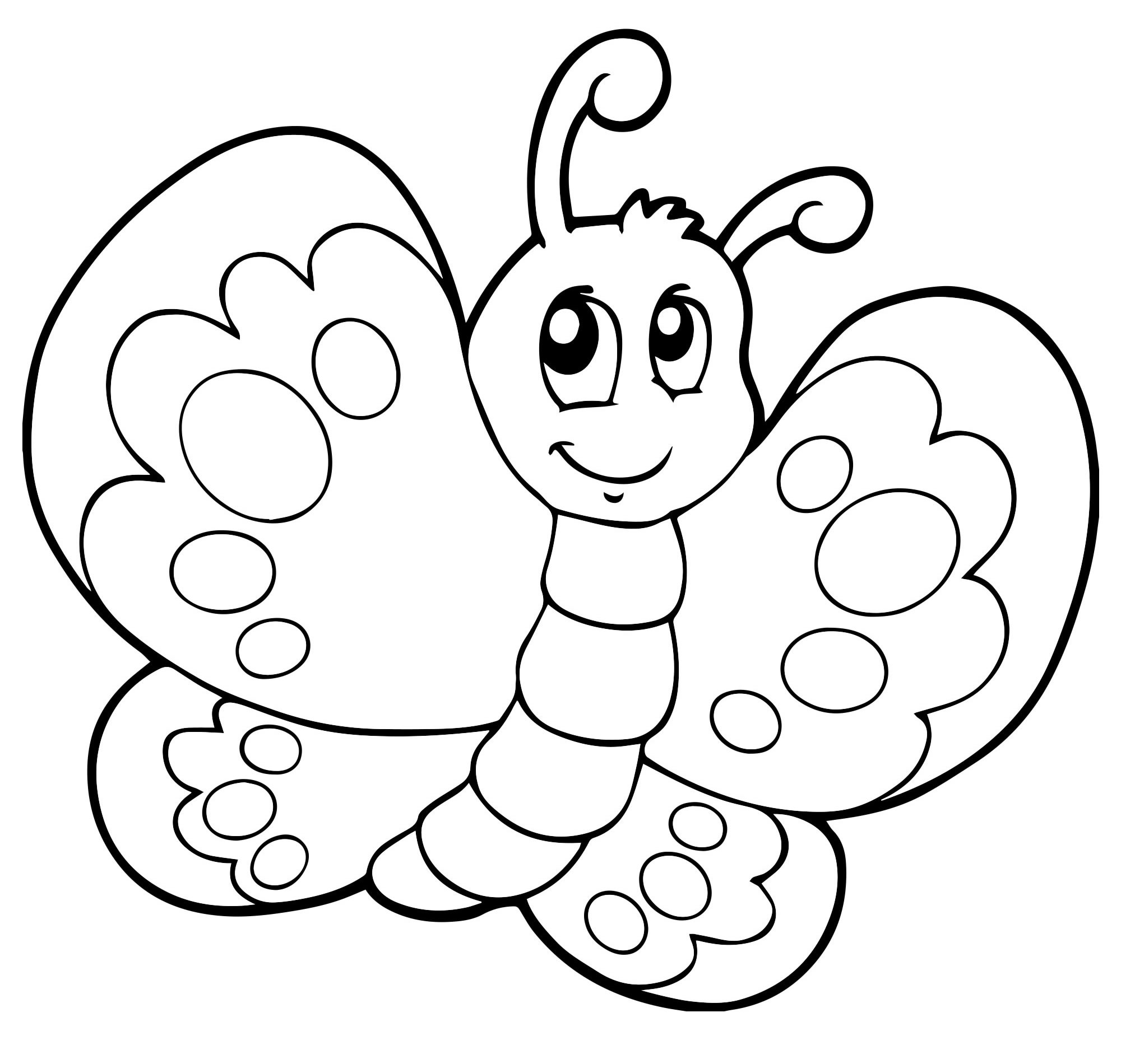 Простая бабочка раскраска для детей