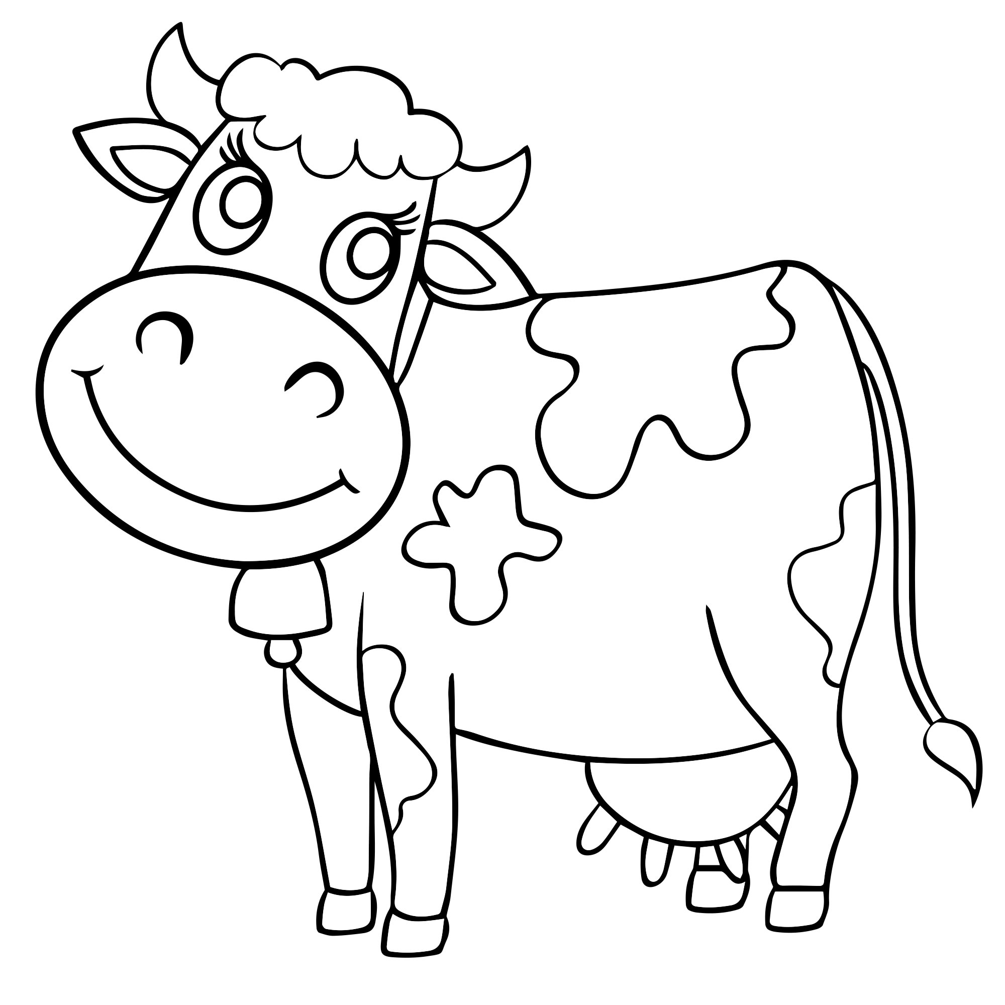 Добрая корова раскраска для детей