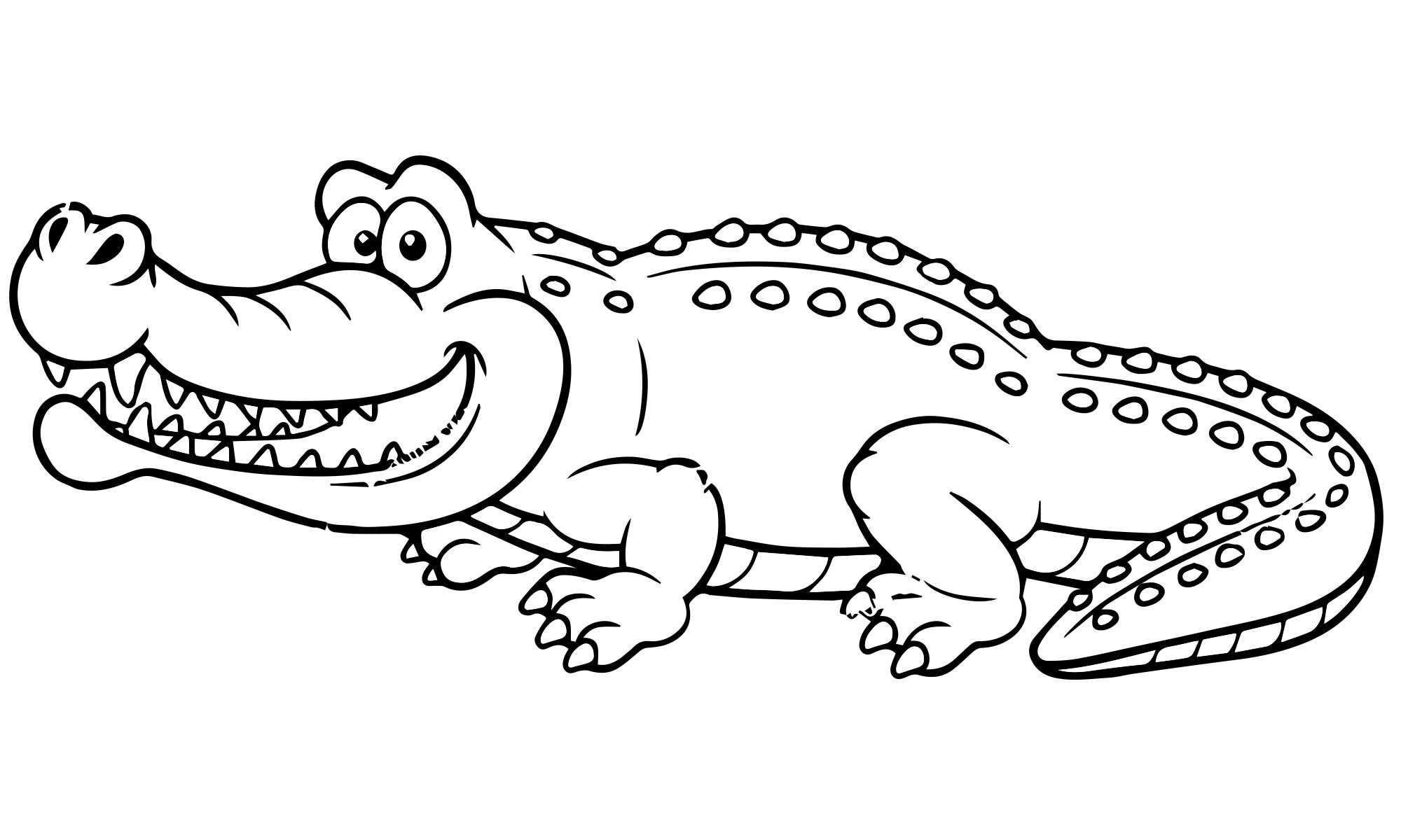 Крокодил улыбается раскраска для детей