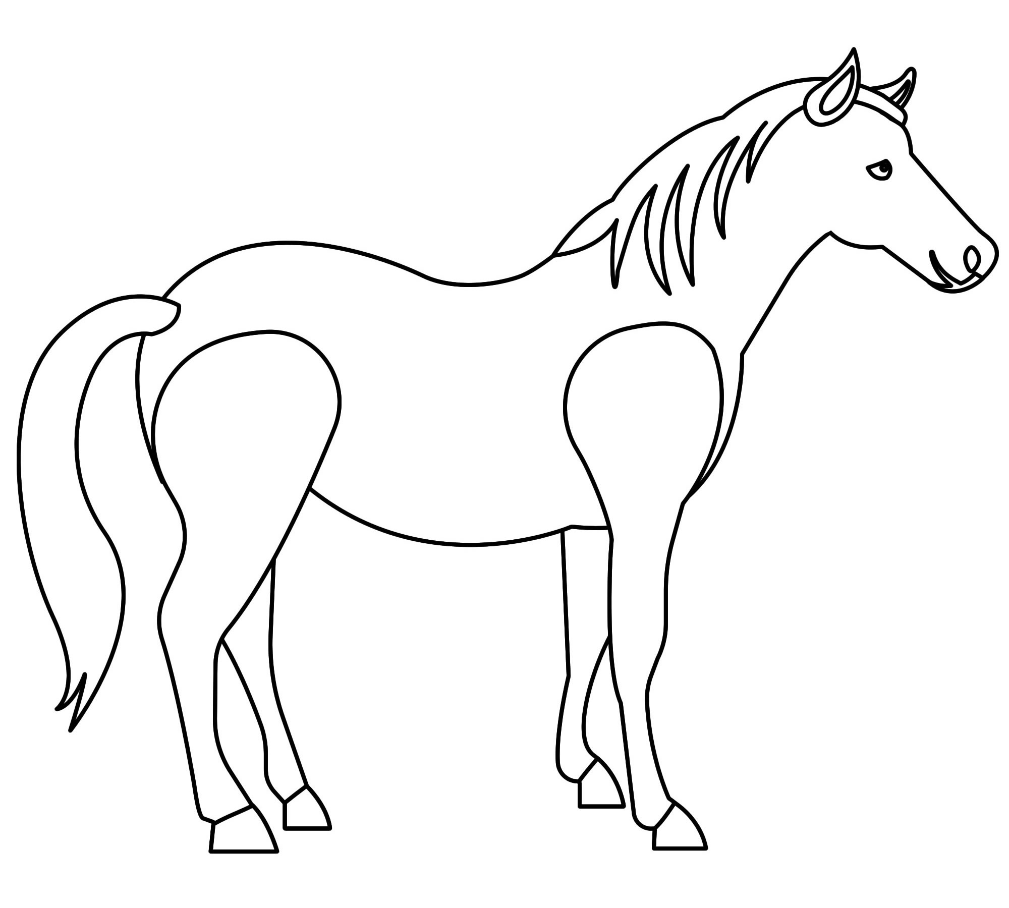 Большая лошадь раскраска для детей