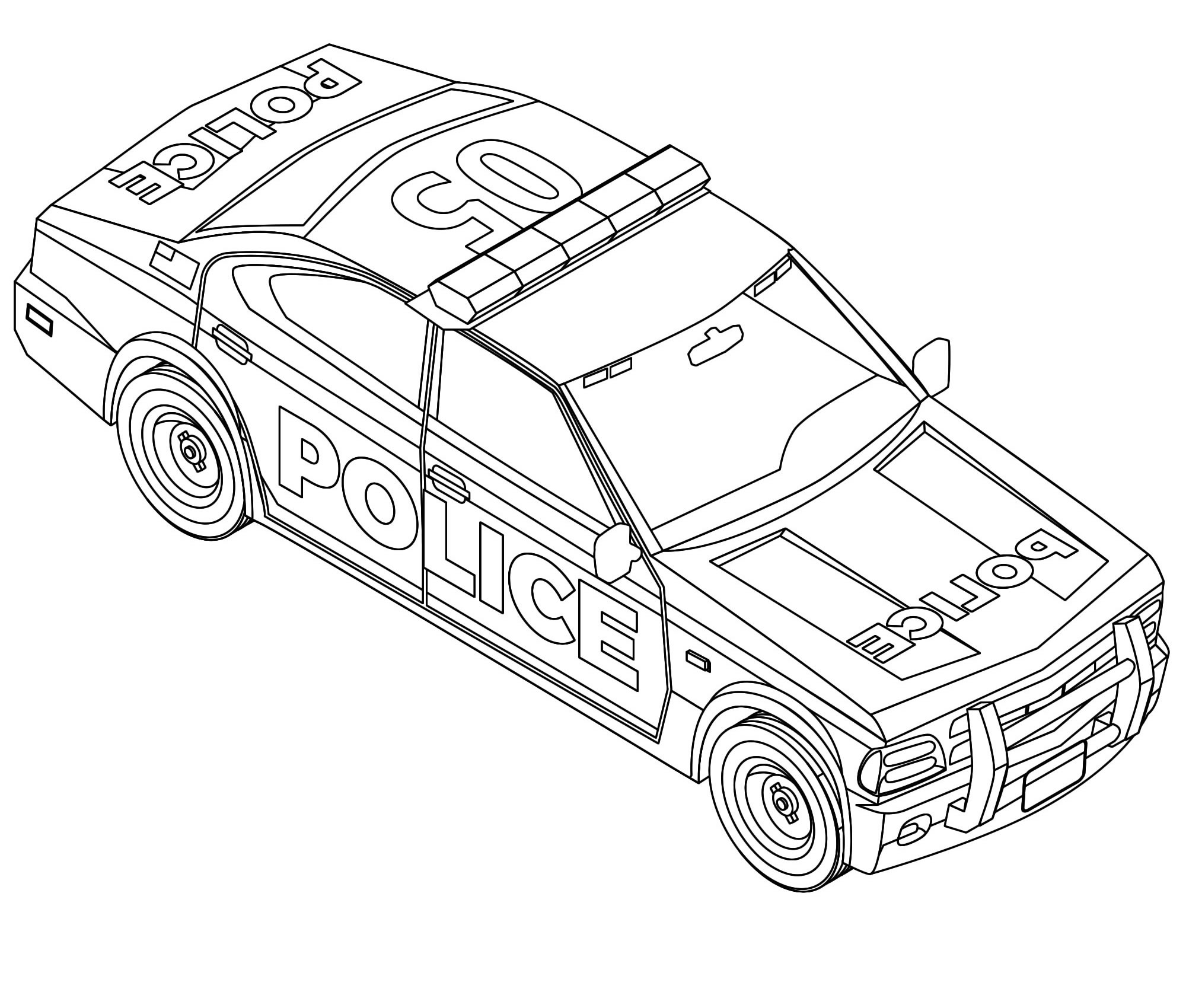Полицейская машина раскраска для детей