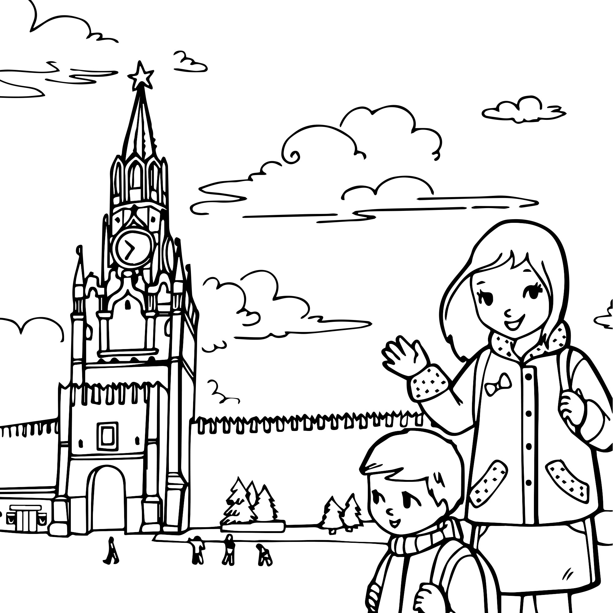 Москва раскраска для детей