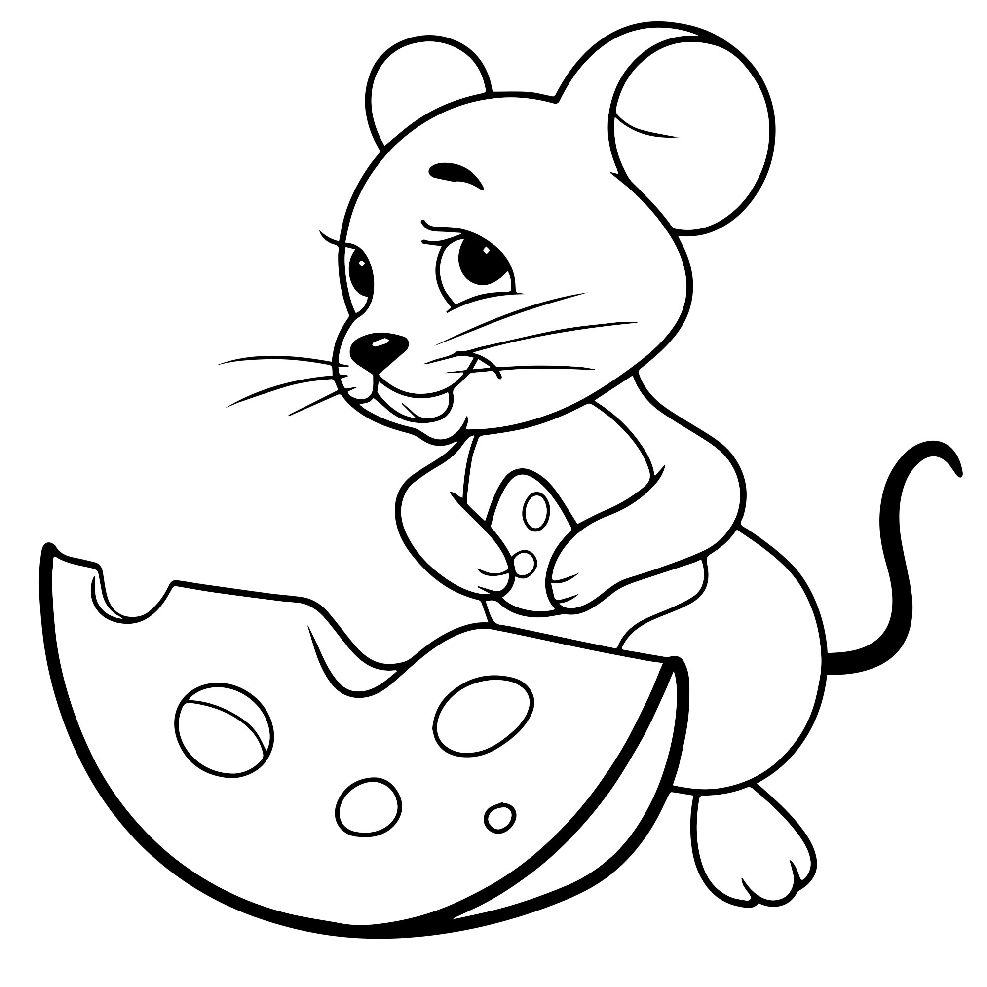 Милая мышка раскраска для детей