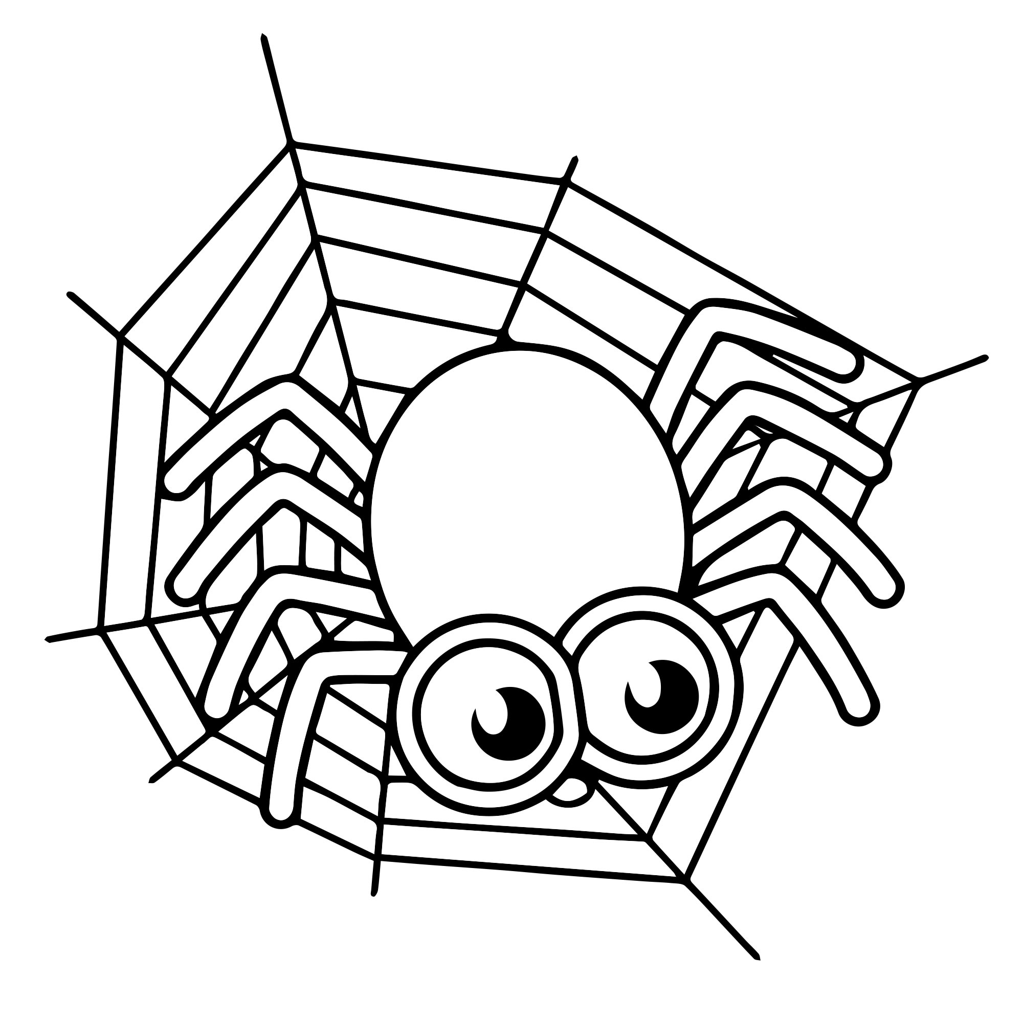 Паук на паутине раскраска для детей