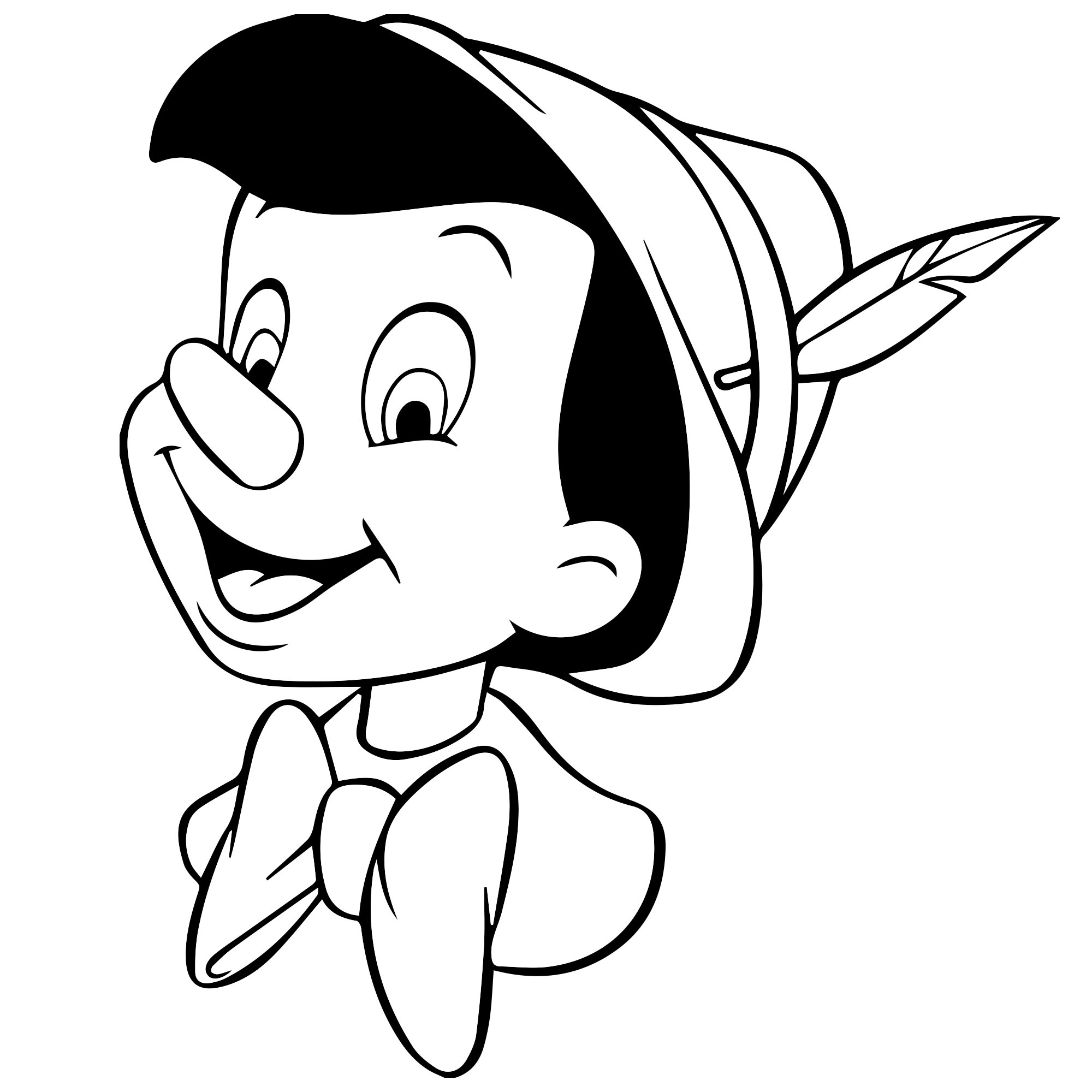 Портрет Пиноккио раскраска для детей