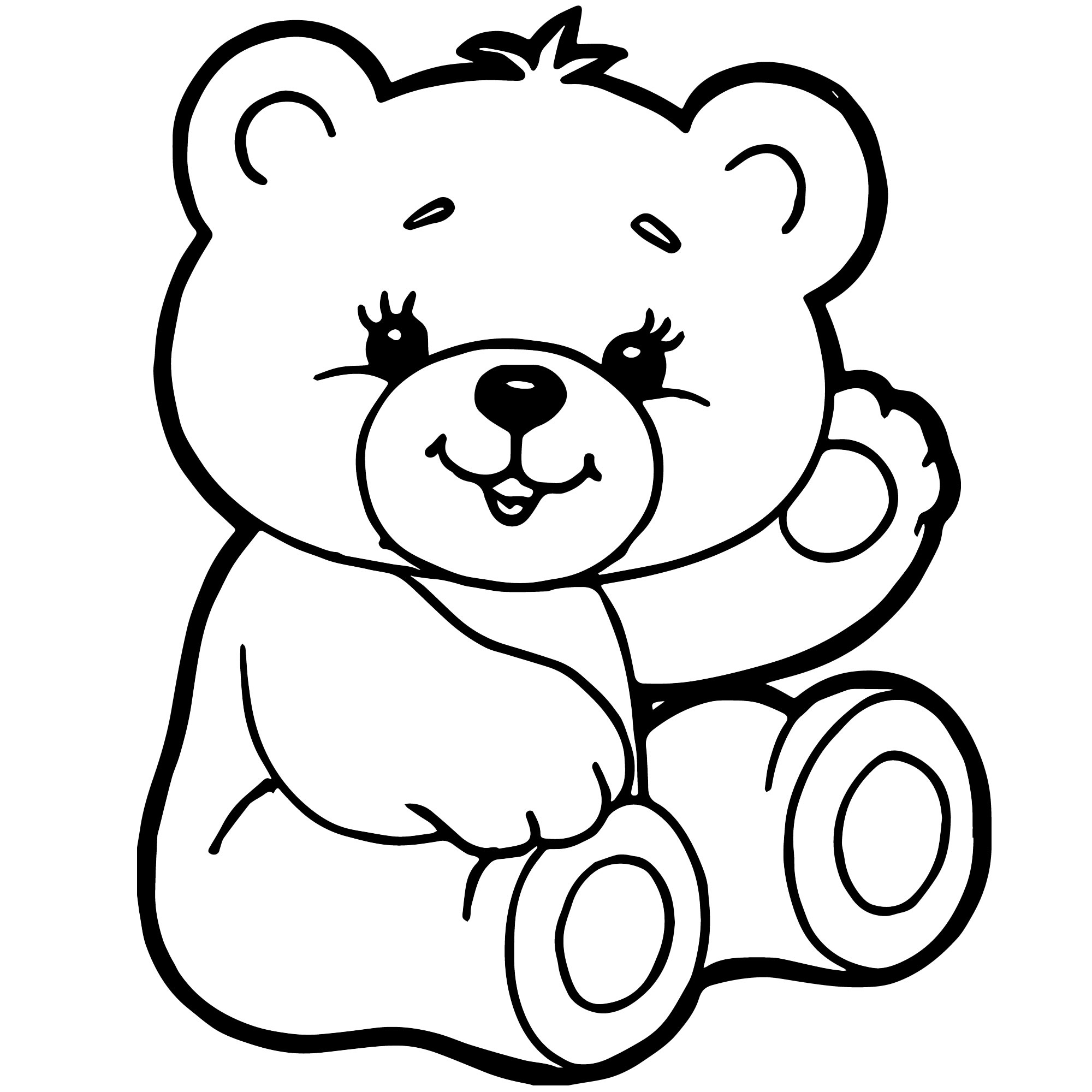 Добрый плюшевый медведь раскраска для детей