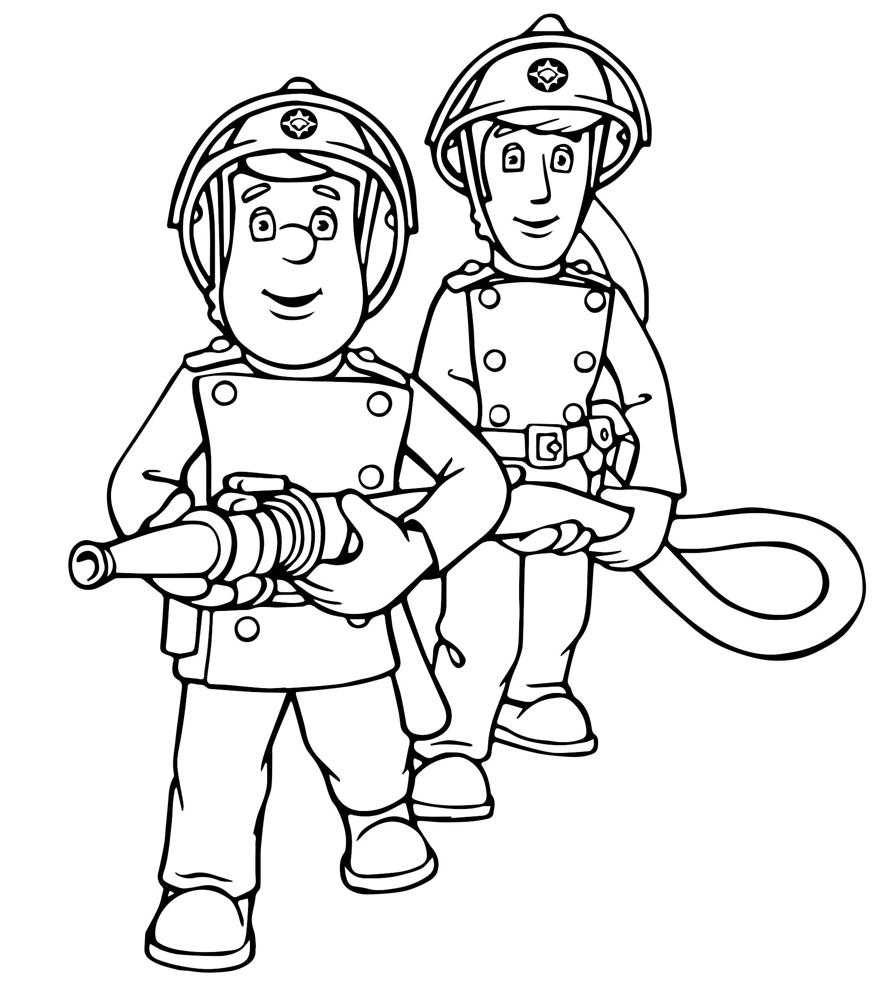 Пожарные раскраска для детей