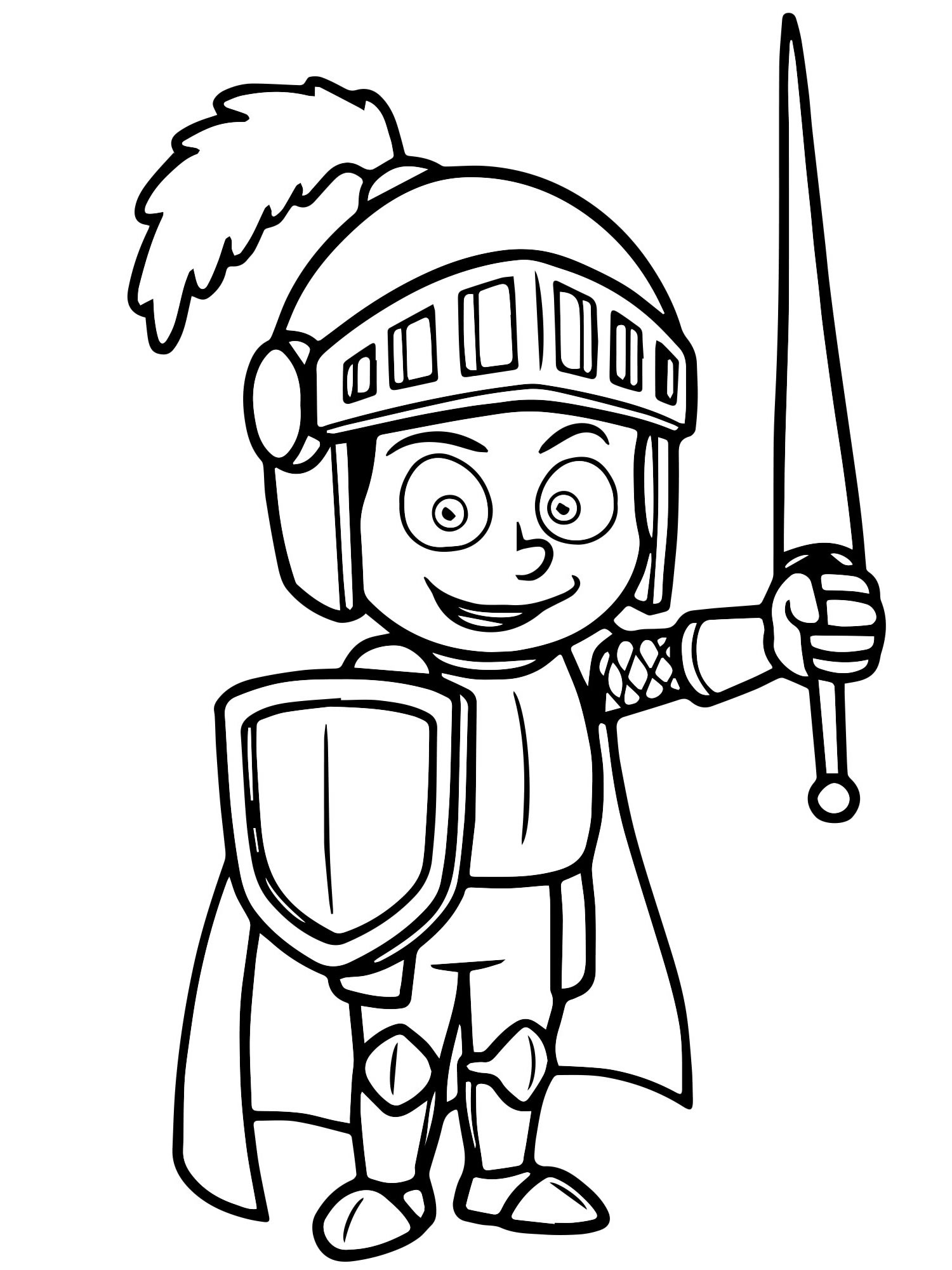 Рыцарь с мечом раскраска для детей