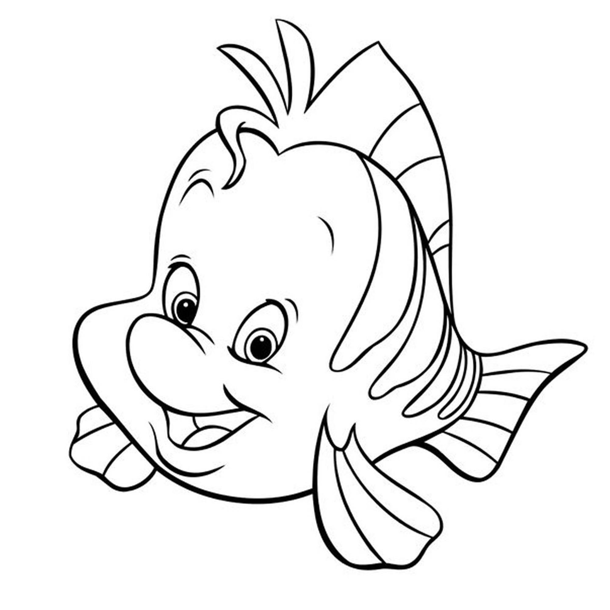 Рыбка Флаундер раскраска для детей