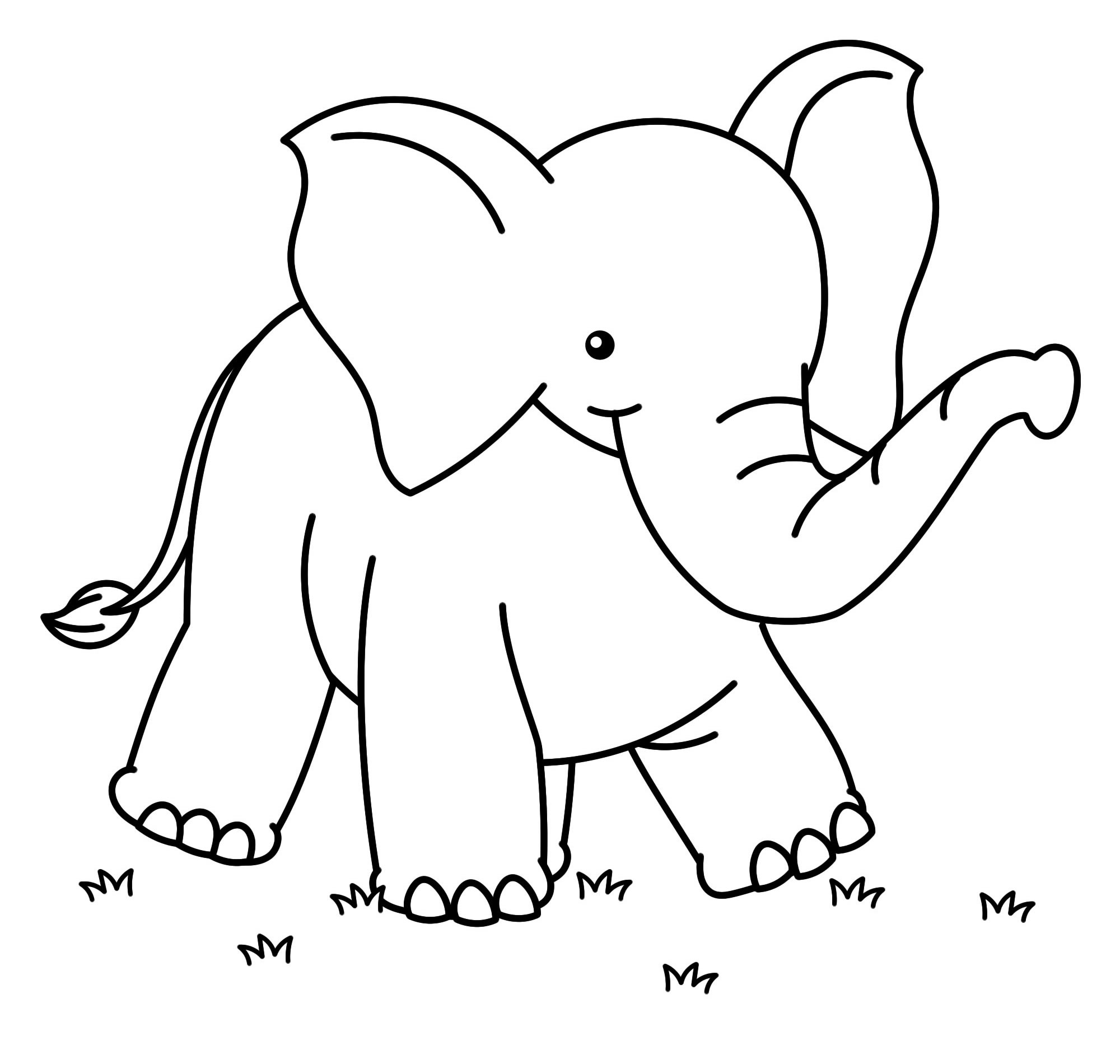 Веселый слон раскраска для детей