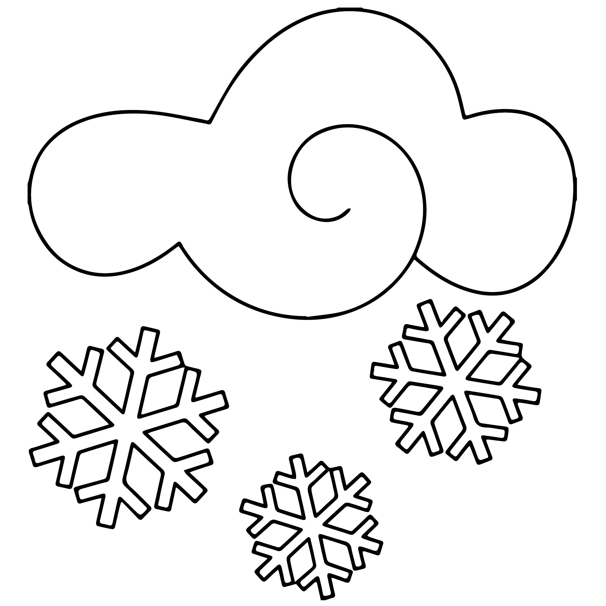 Снег и облако раскраска для детей