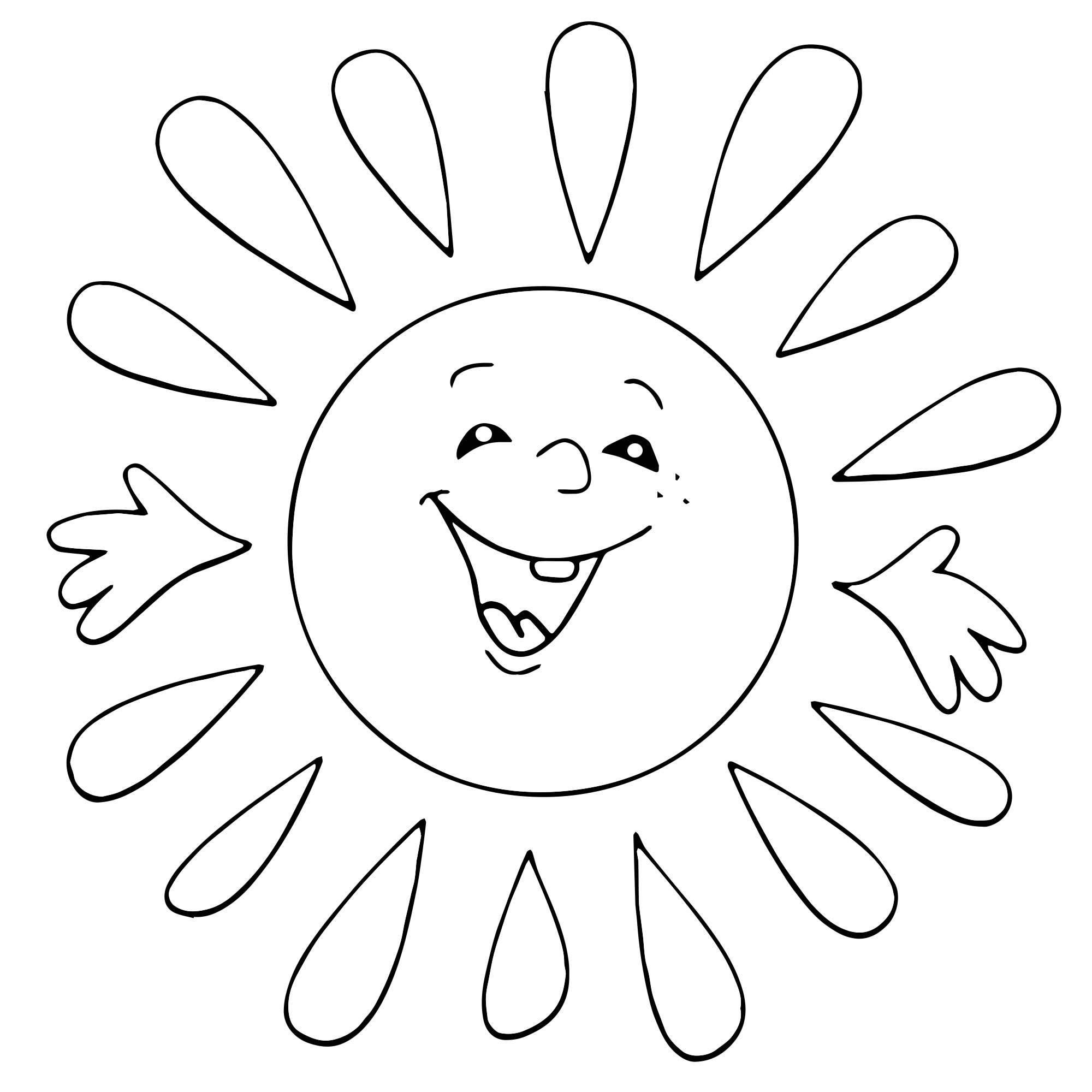 Доброе солнце раскраска для детей
