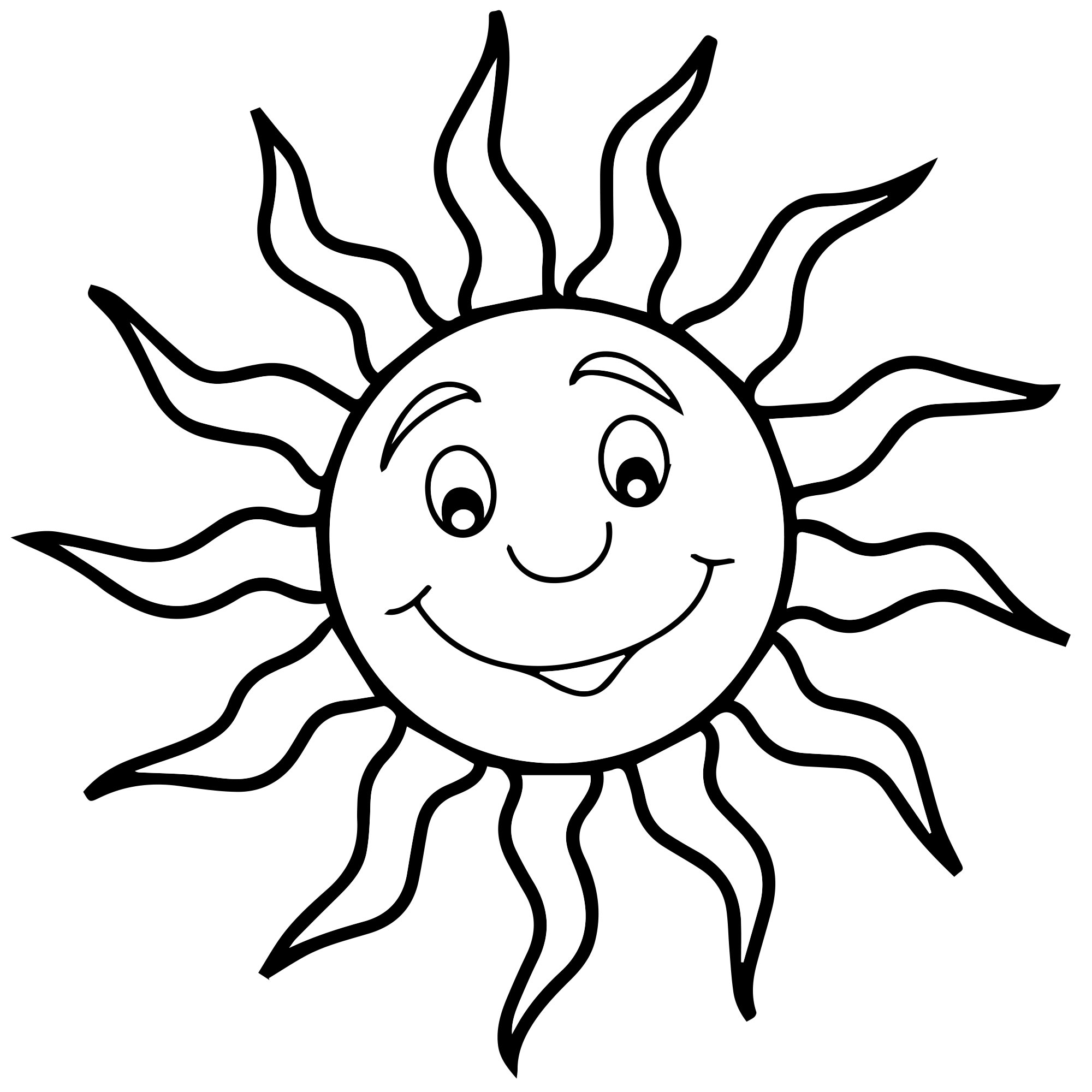 Солнце с глазками раскраска для детей