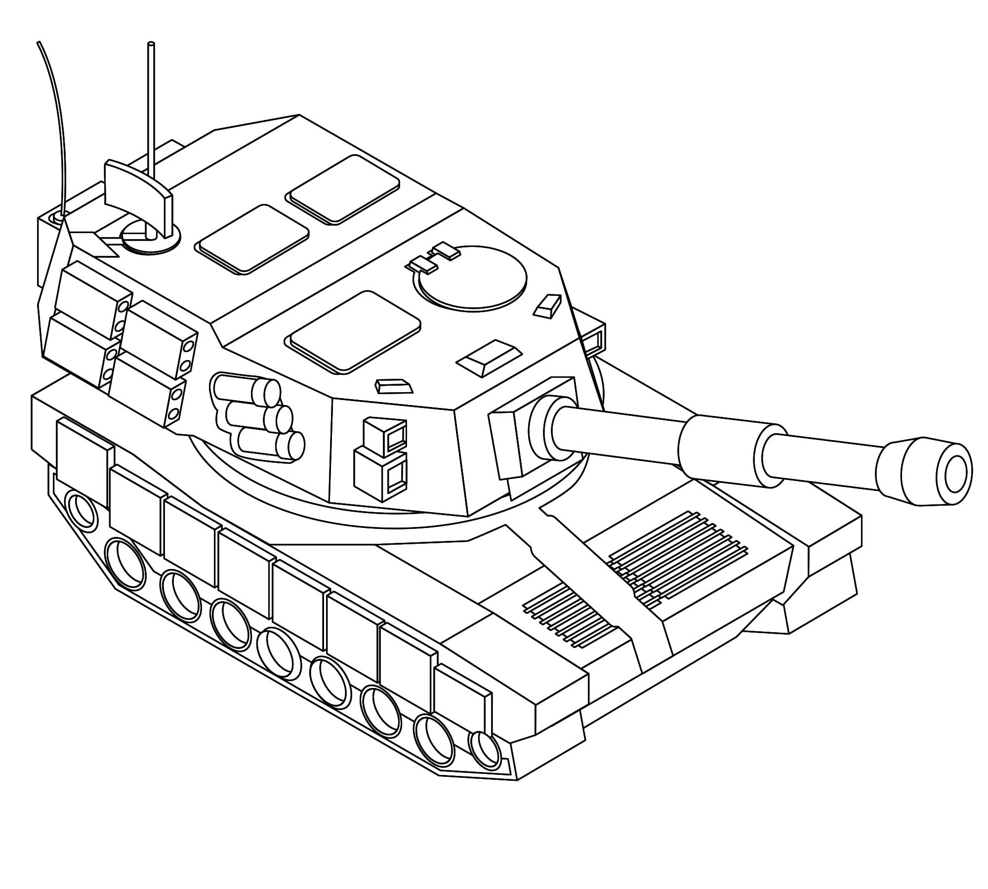 Красивый танк раскраска для детей