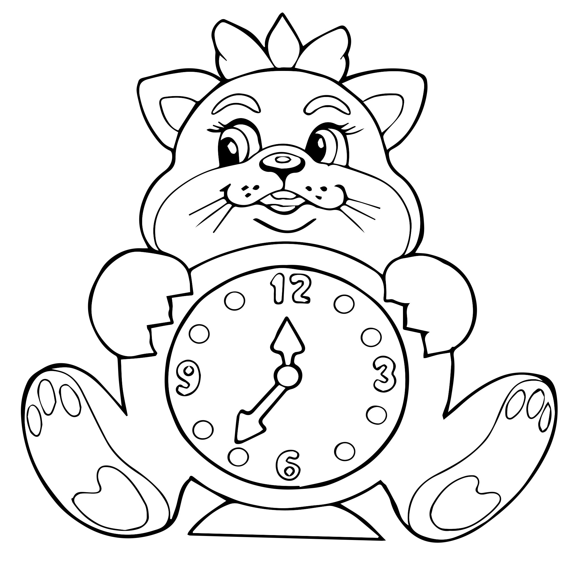 Детские часы раскраска для детей