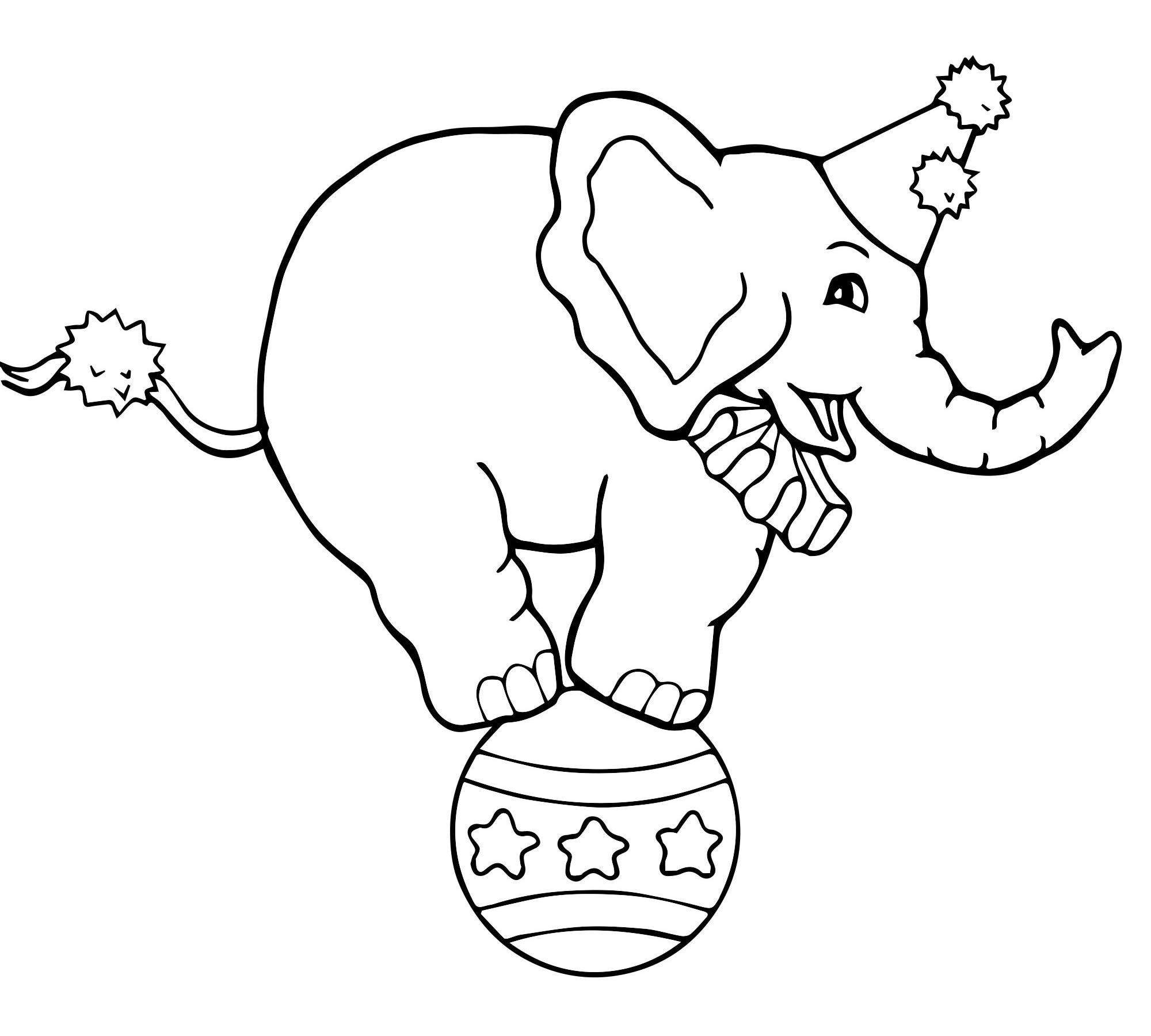 Цирковой слон раскраска для детей