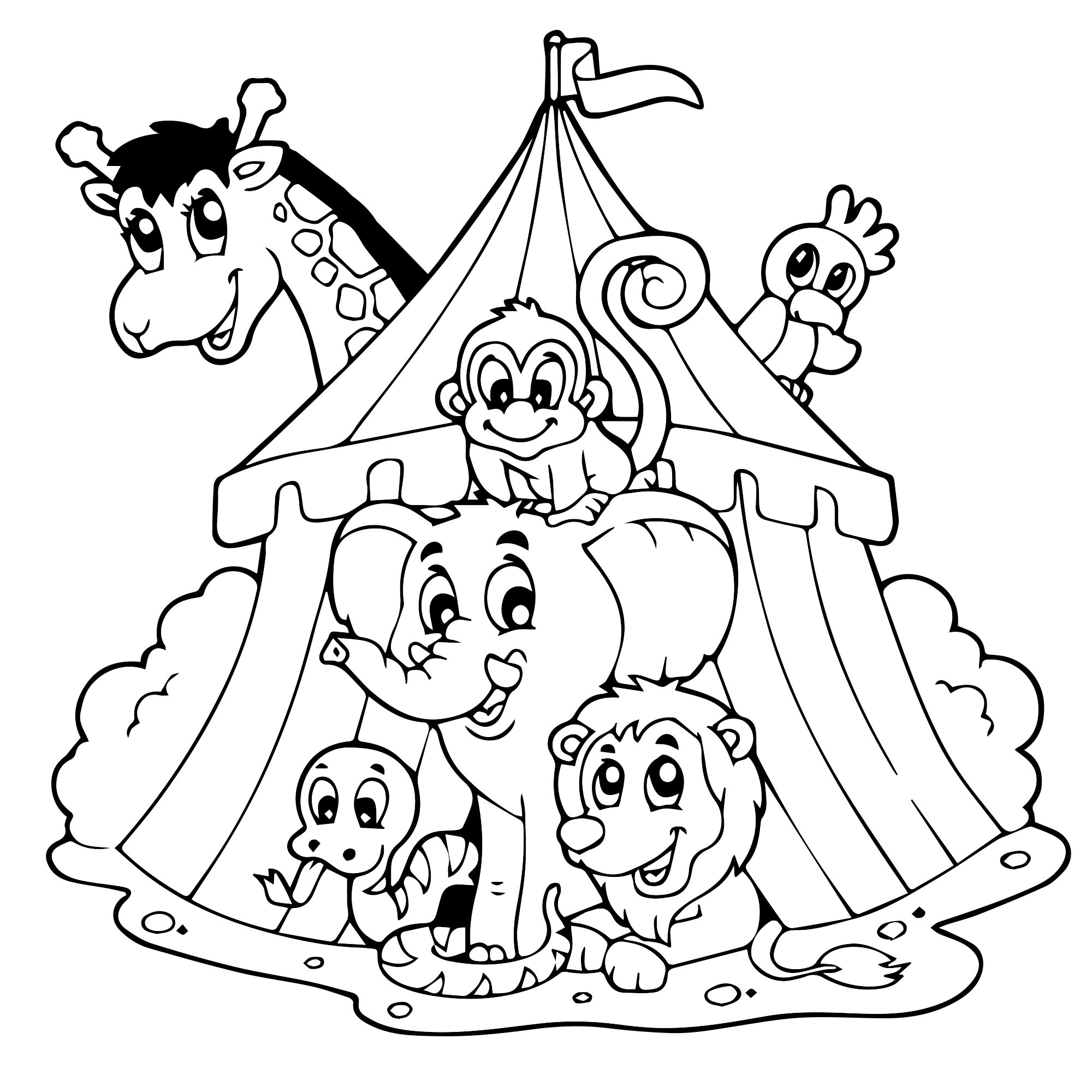 Цирк раскраска для детей