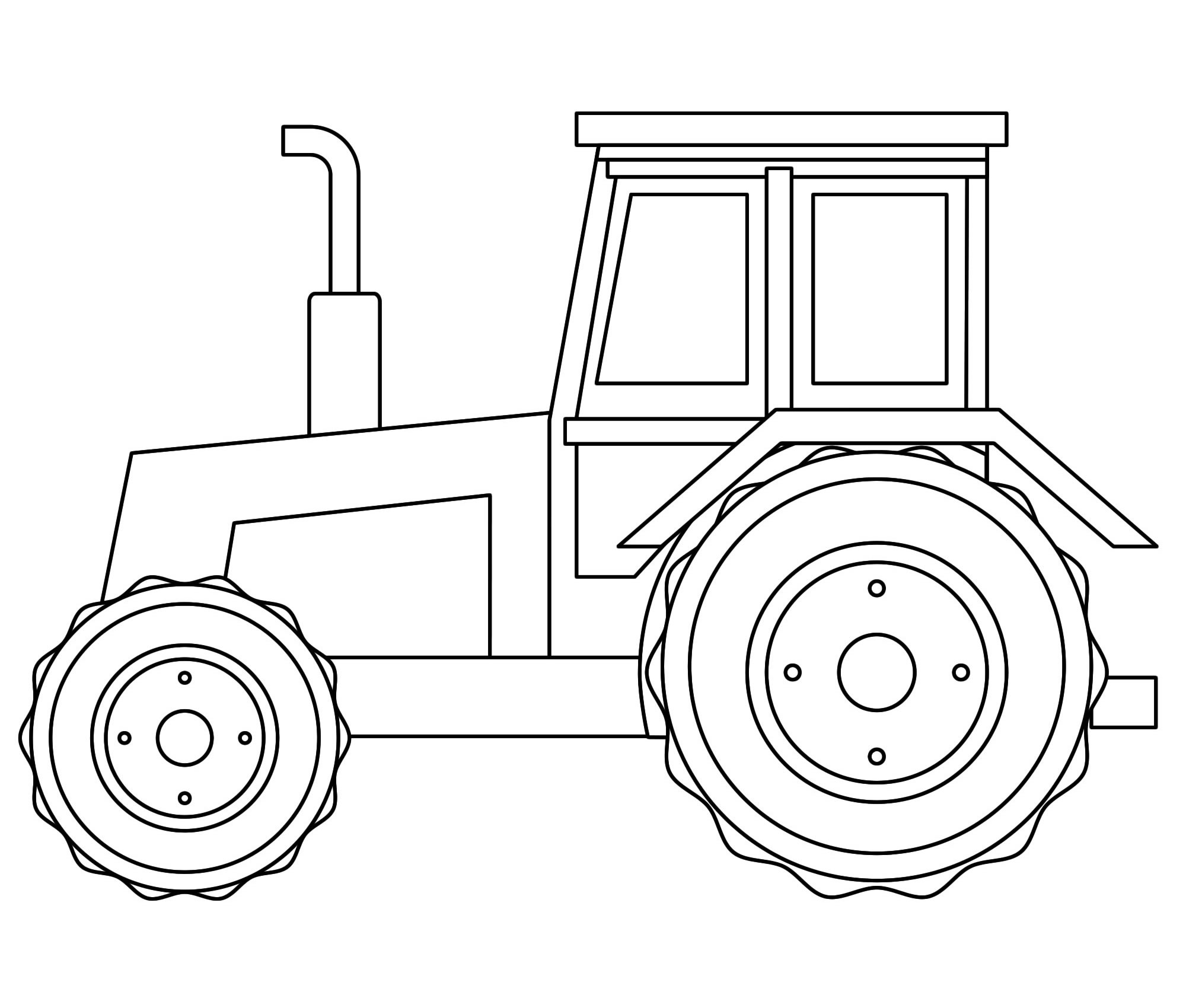 Реалистичный трактор раскраска для детей