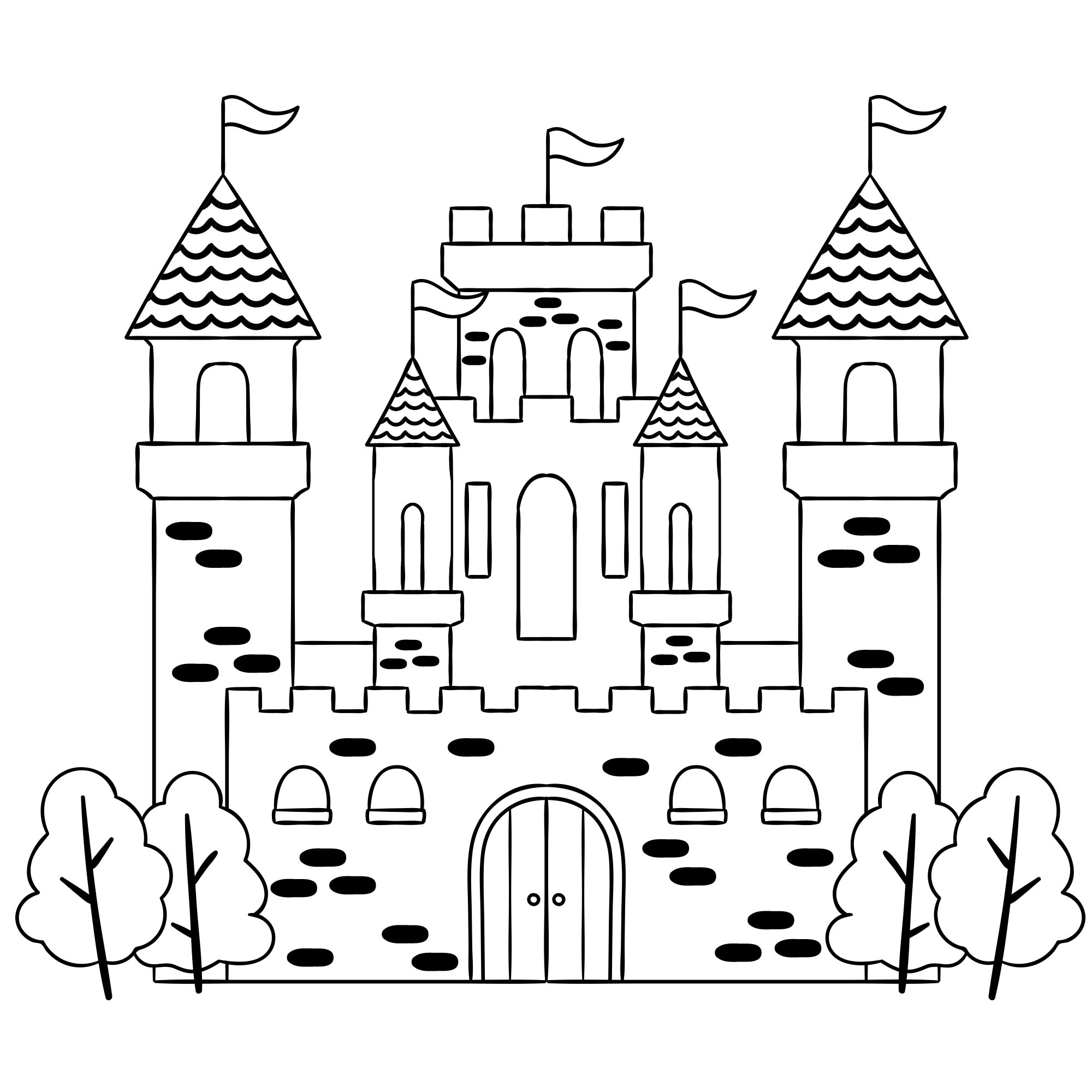 Сказочный дворец раскраска для детей