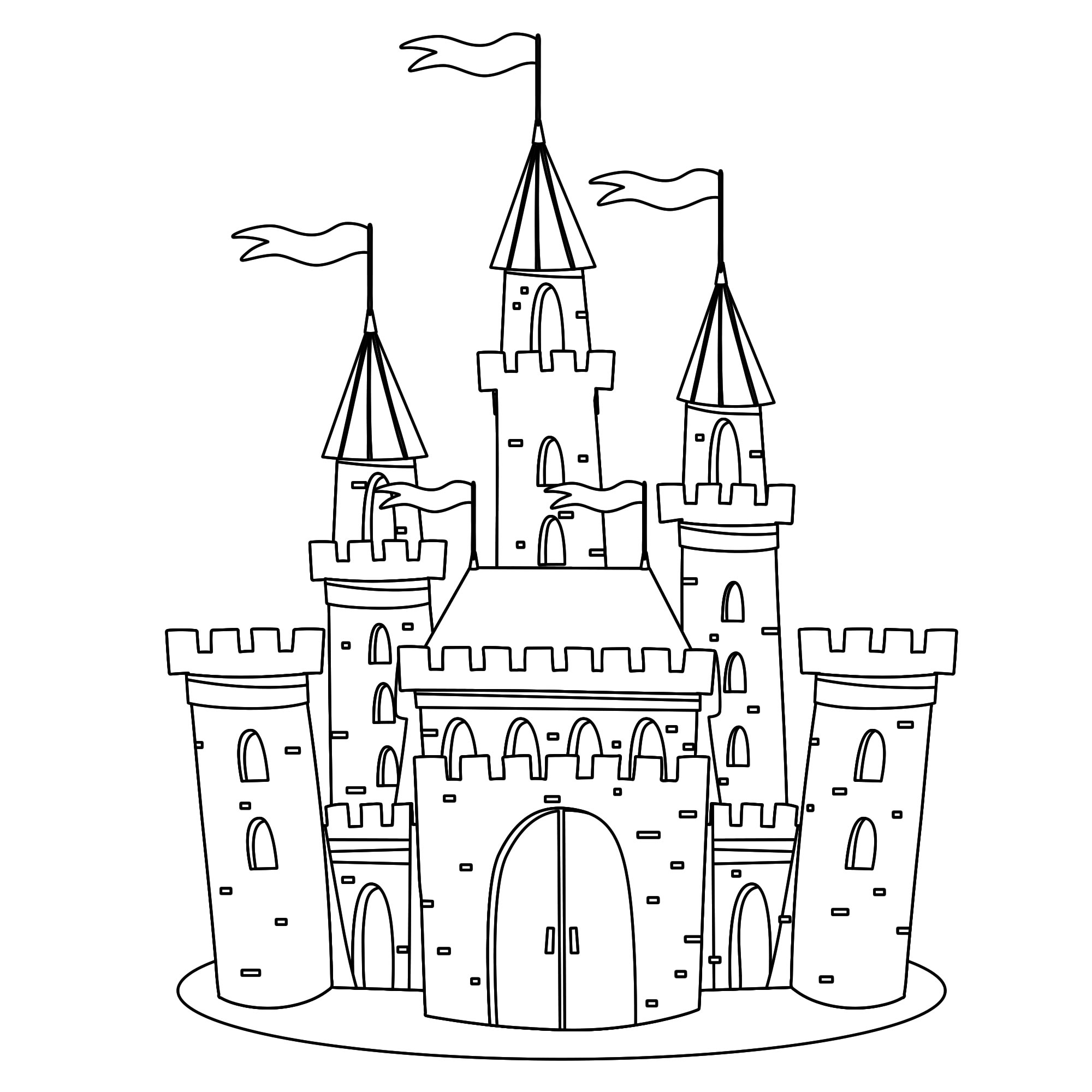 Замок с принцессой раскраска для детей