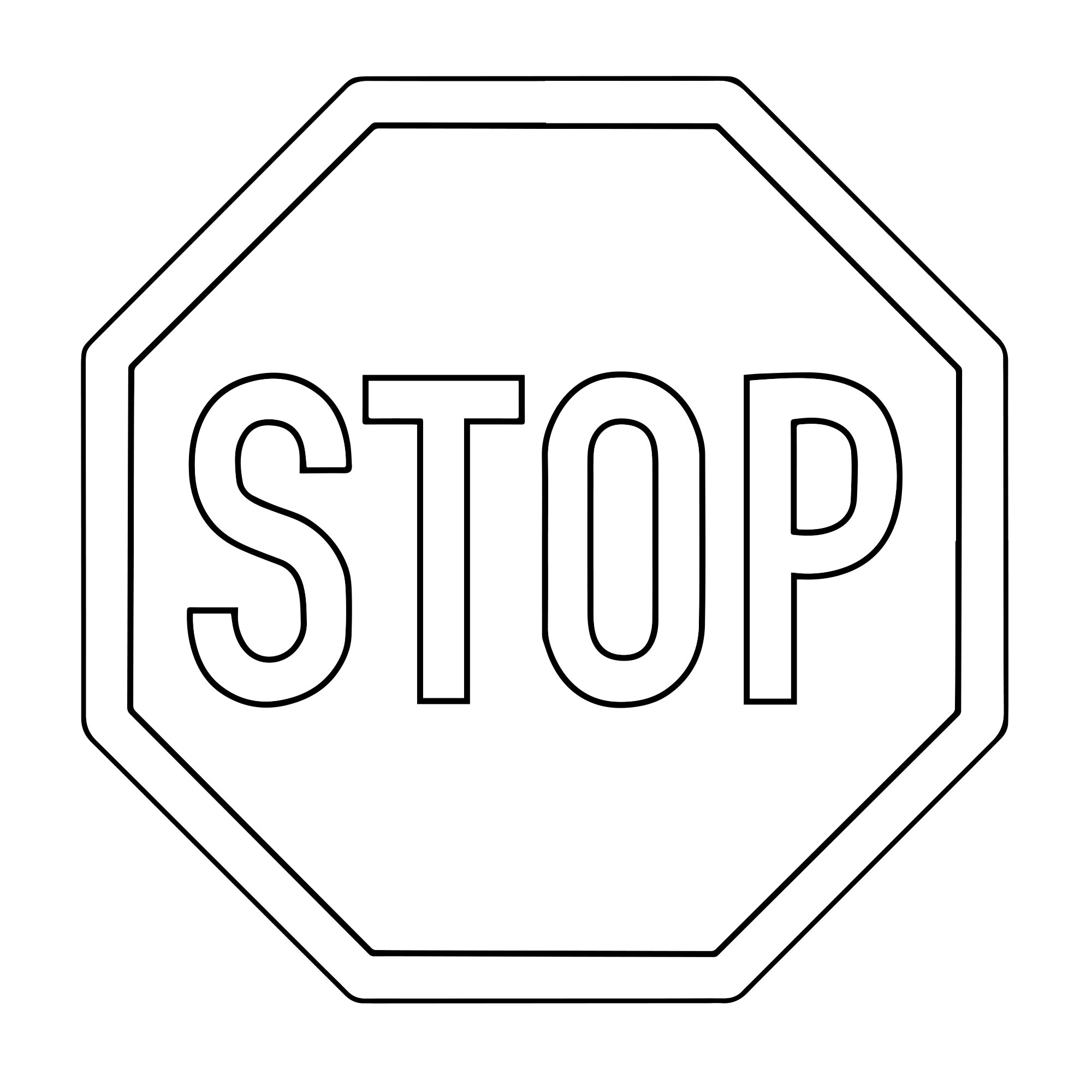 Знак Stop раскраска для детей