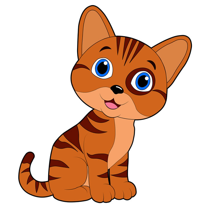 Раскраска котенок играет с бантиком – Математические картинки