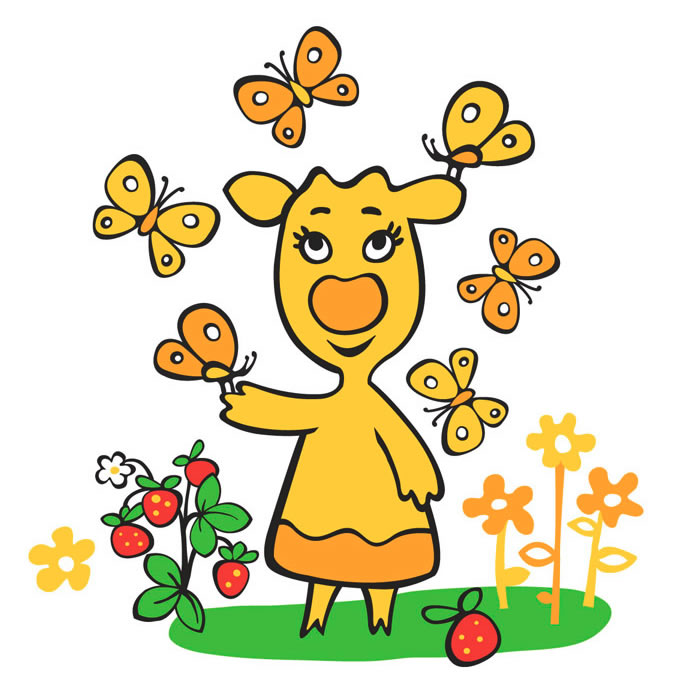 Оранжевая корова картинка для детей