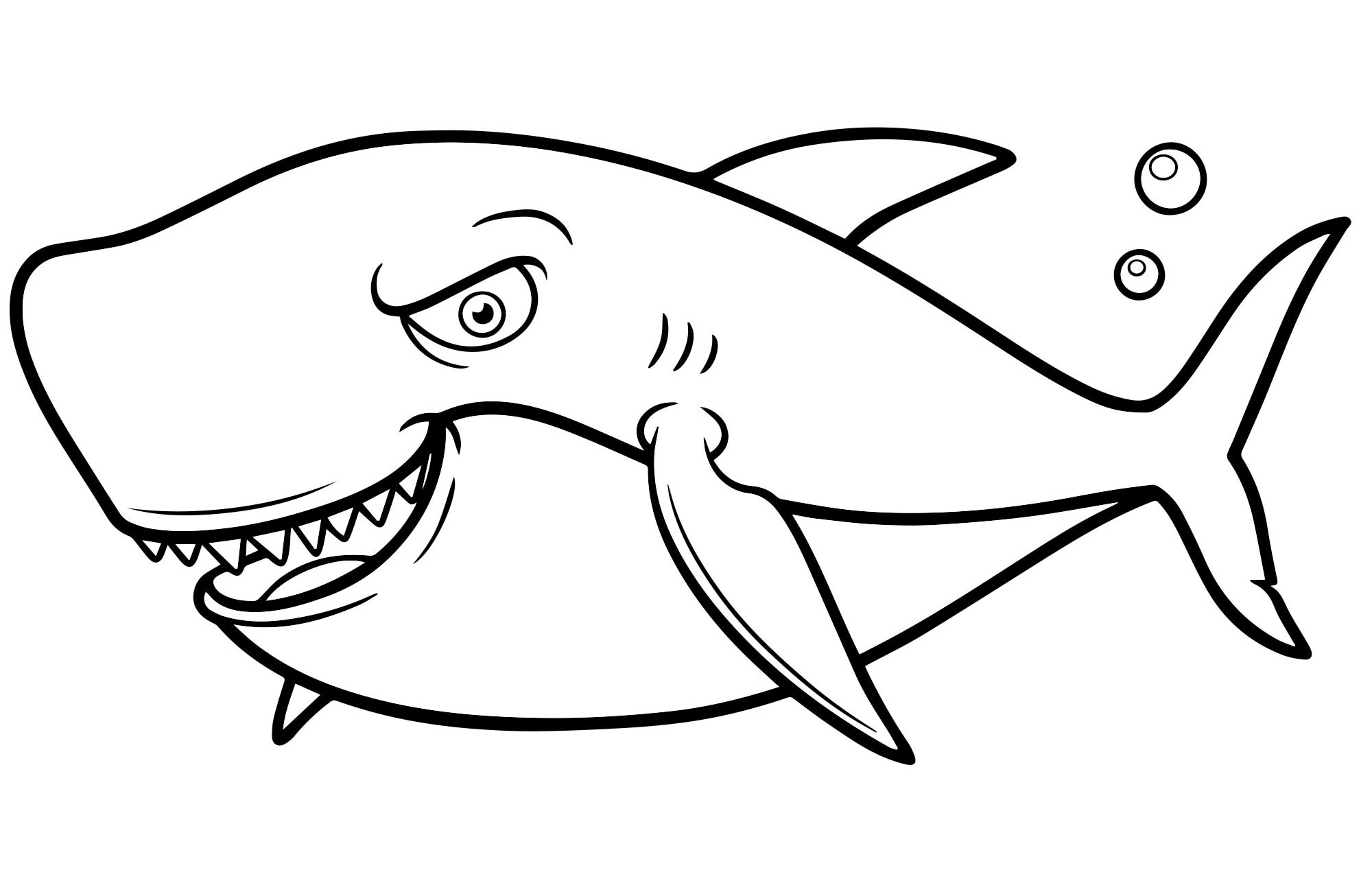 Злая акула раскраска для детей