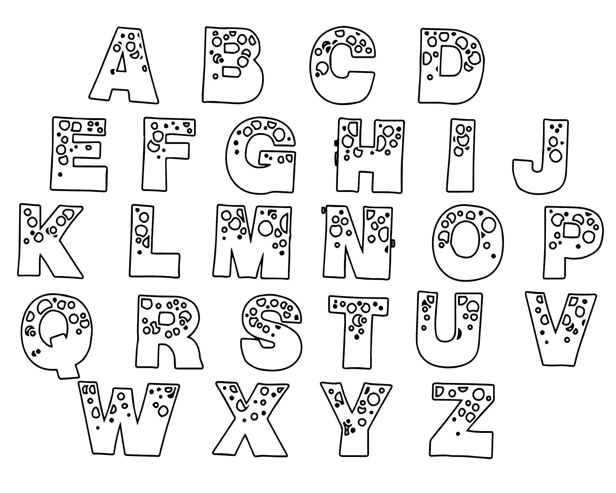 Раскраска буквы английского алфавита с картинками