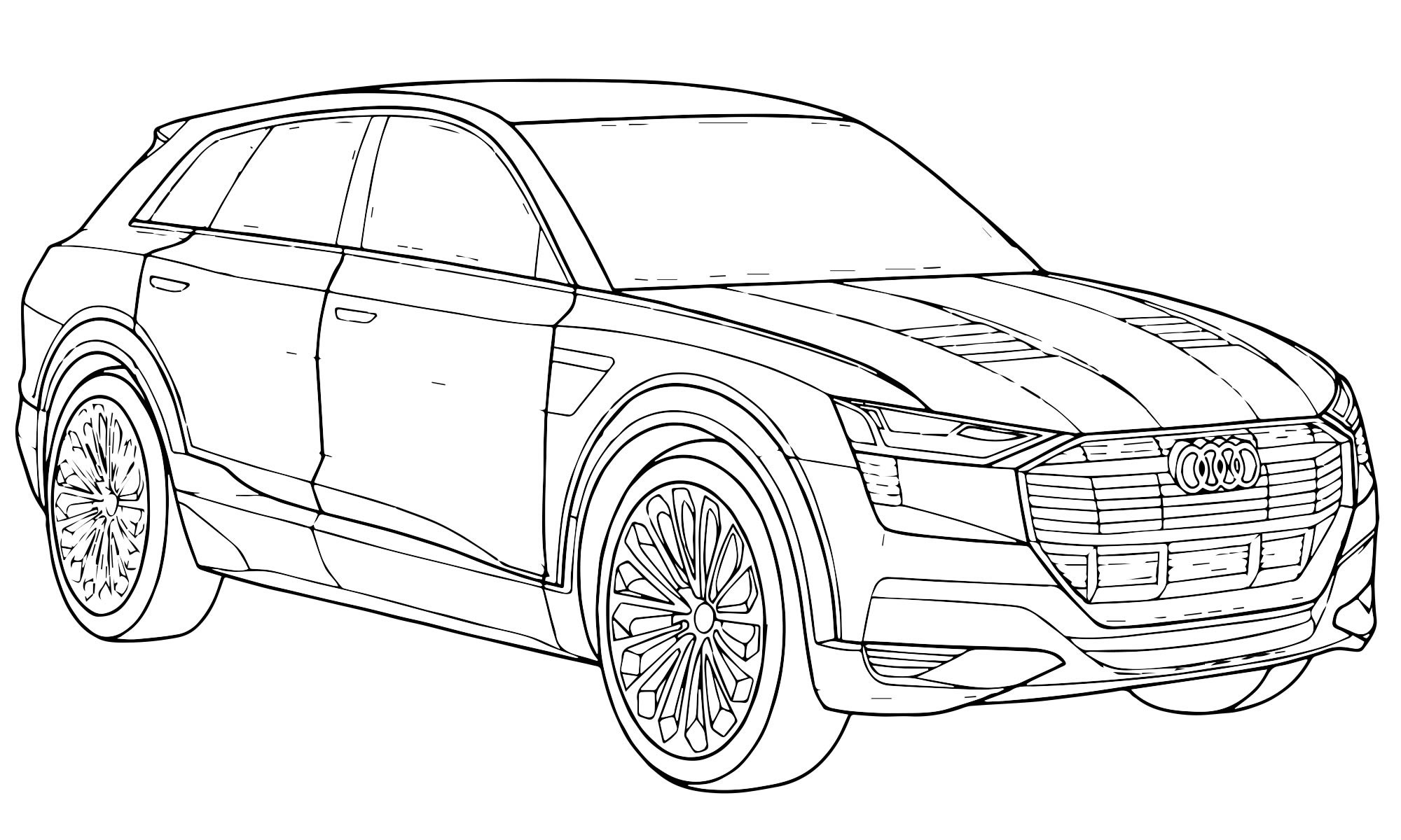 Раскраска Машина Ауди - Бесплатнo Pаспечатать или Cкачать Oнлайн