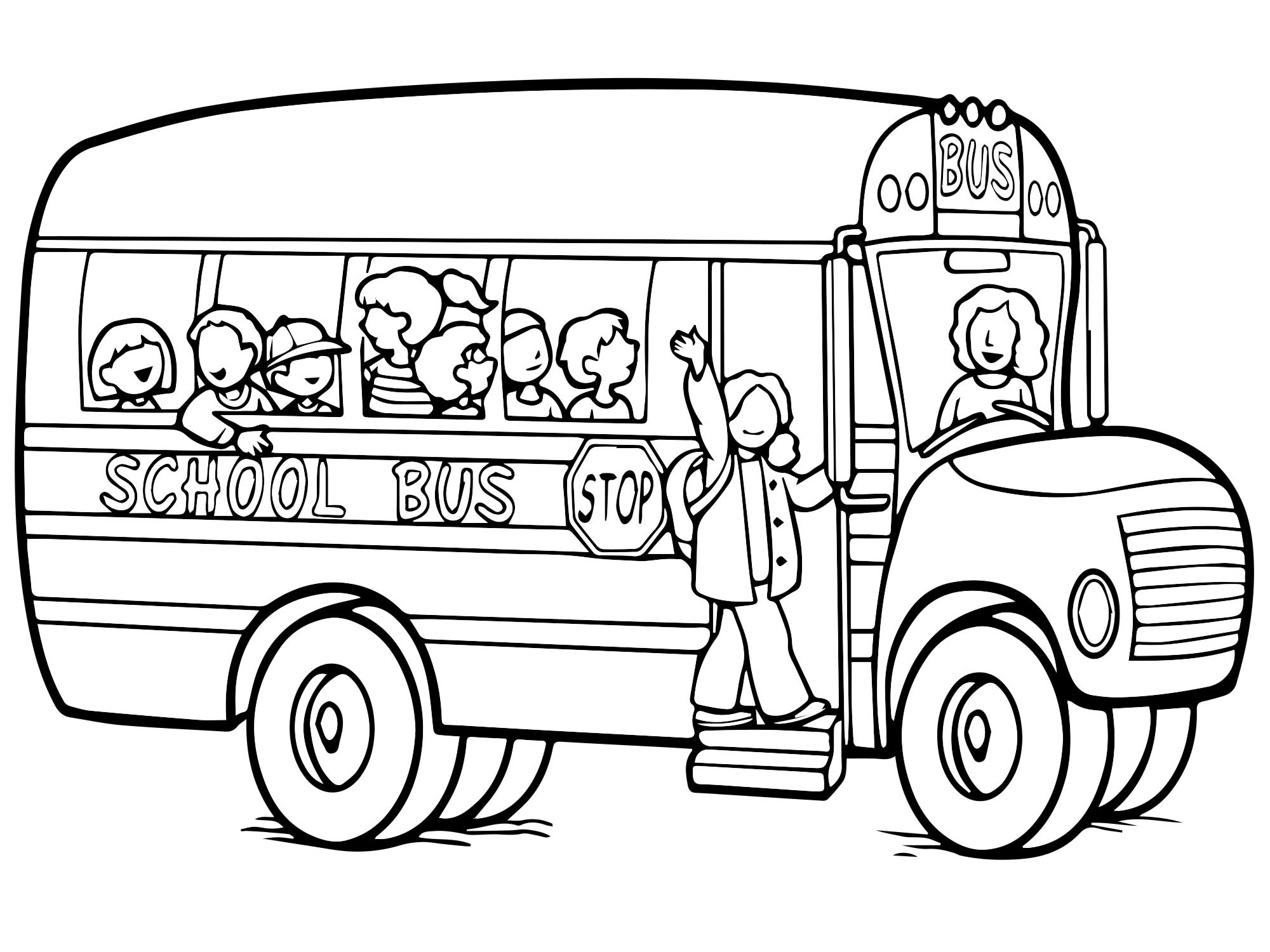 Автобус едет в школу раскраска для детей