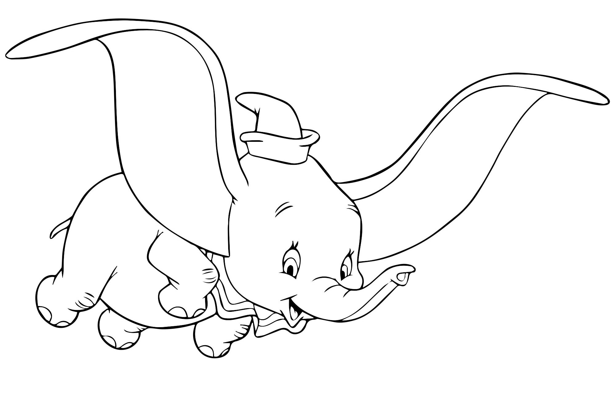 Летающий слон Дамбо раскраска для детей