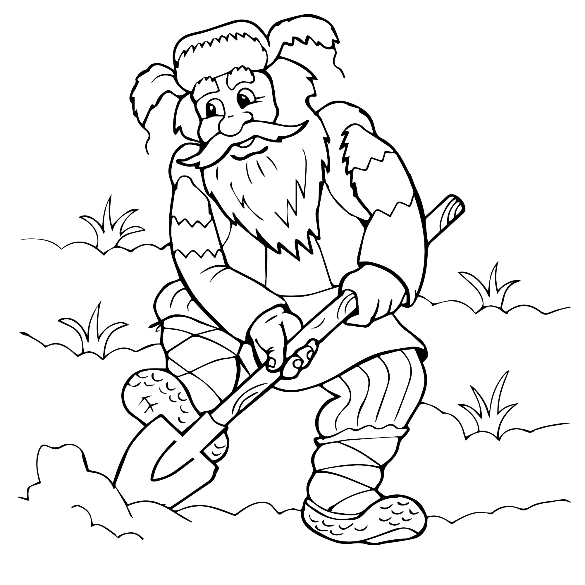 Дед Мороз - Распечатать раскраску для детей