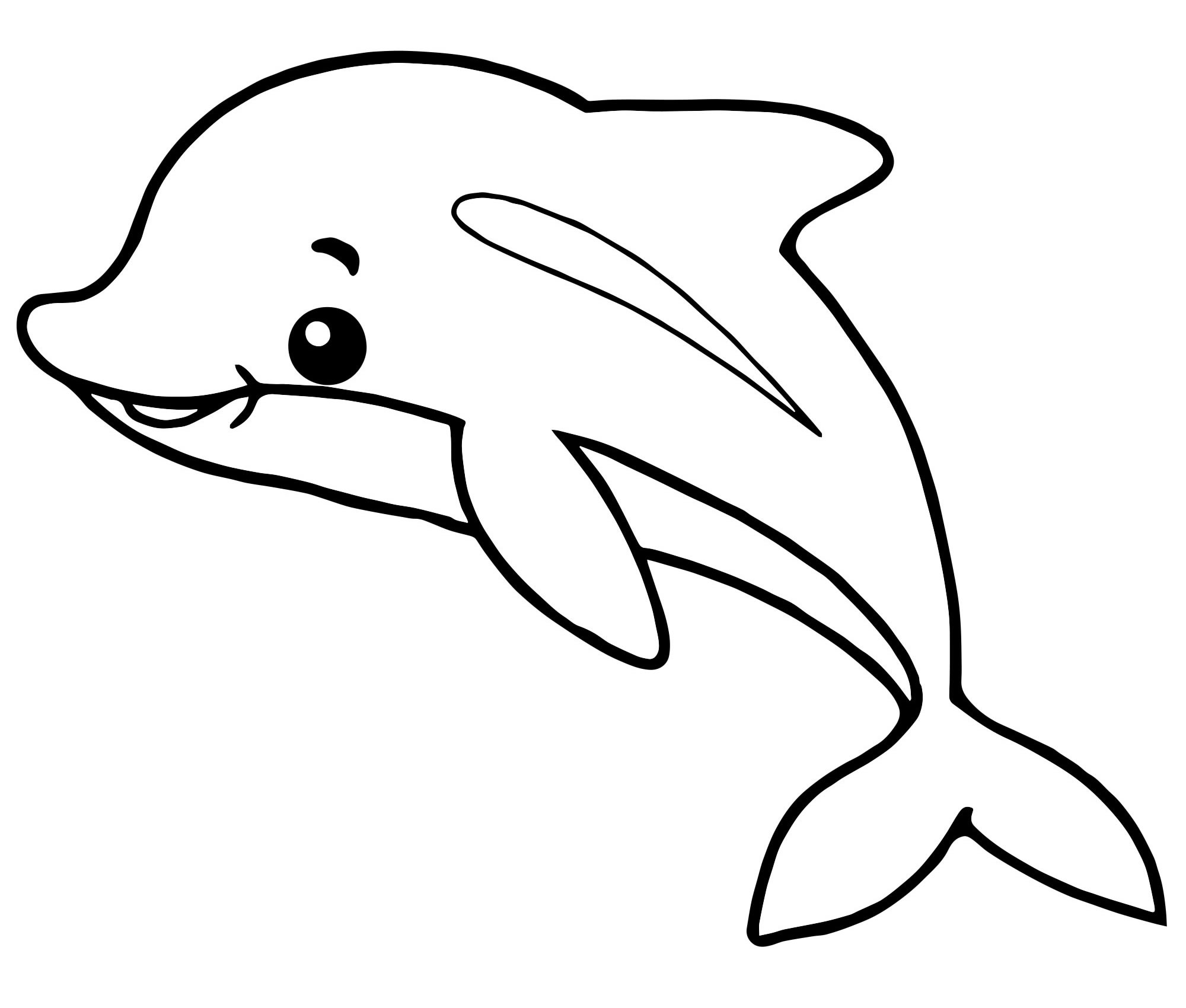 Дельфин картинка для детей раскраска