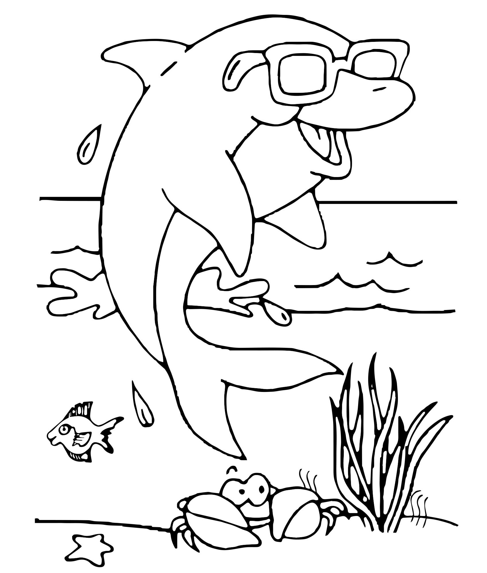 Раскраска Дельфин для детей ♥ Онлайн и Распечатать Бесплатно!