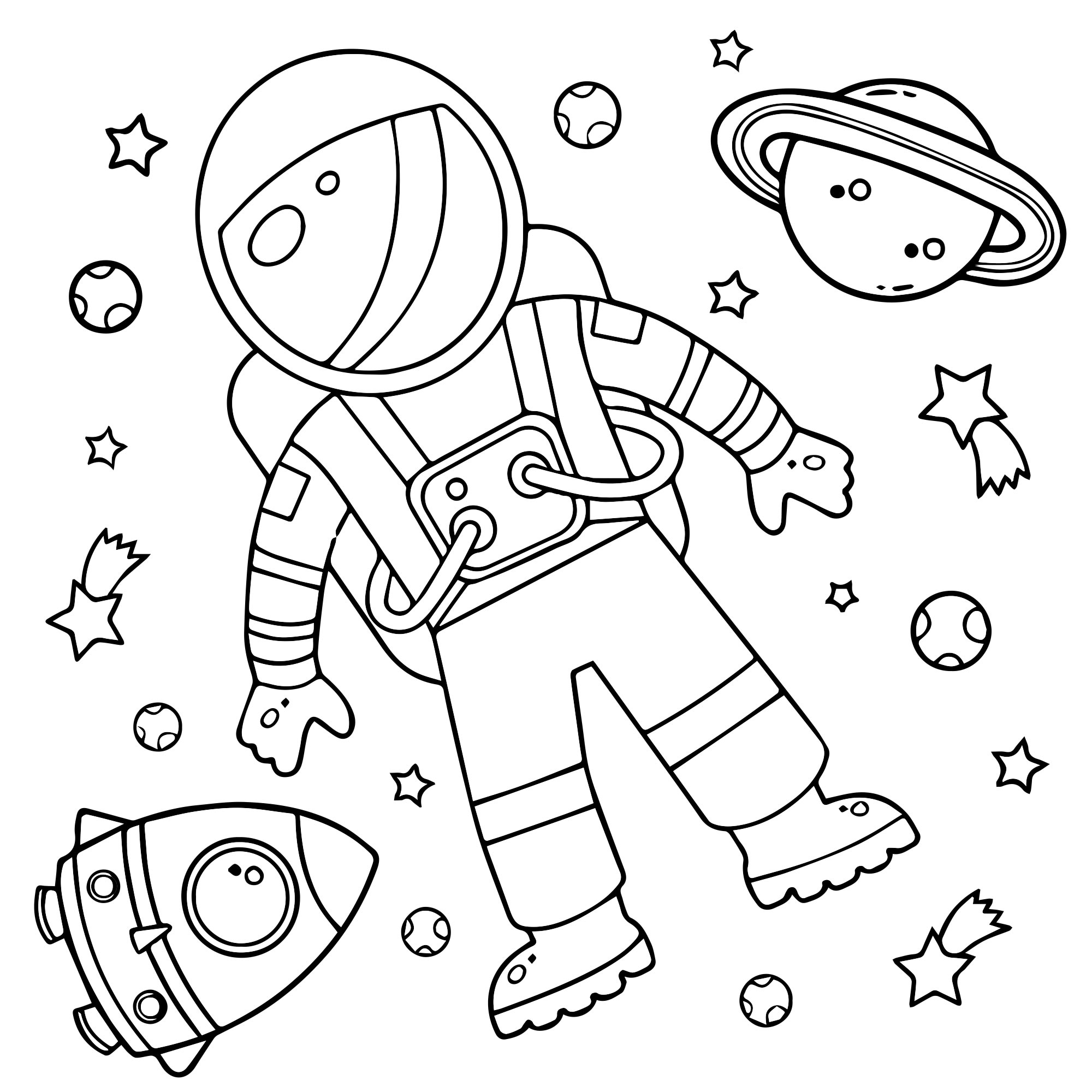 Космонавт в полете раскраска для детей