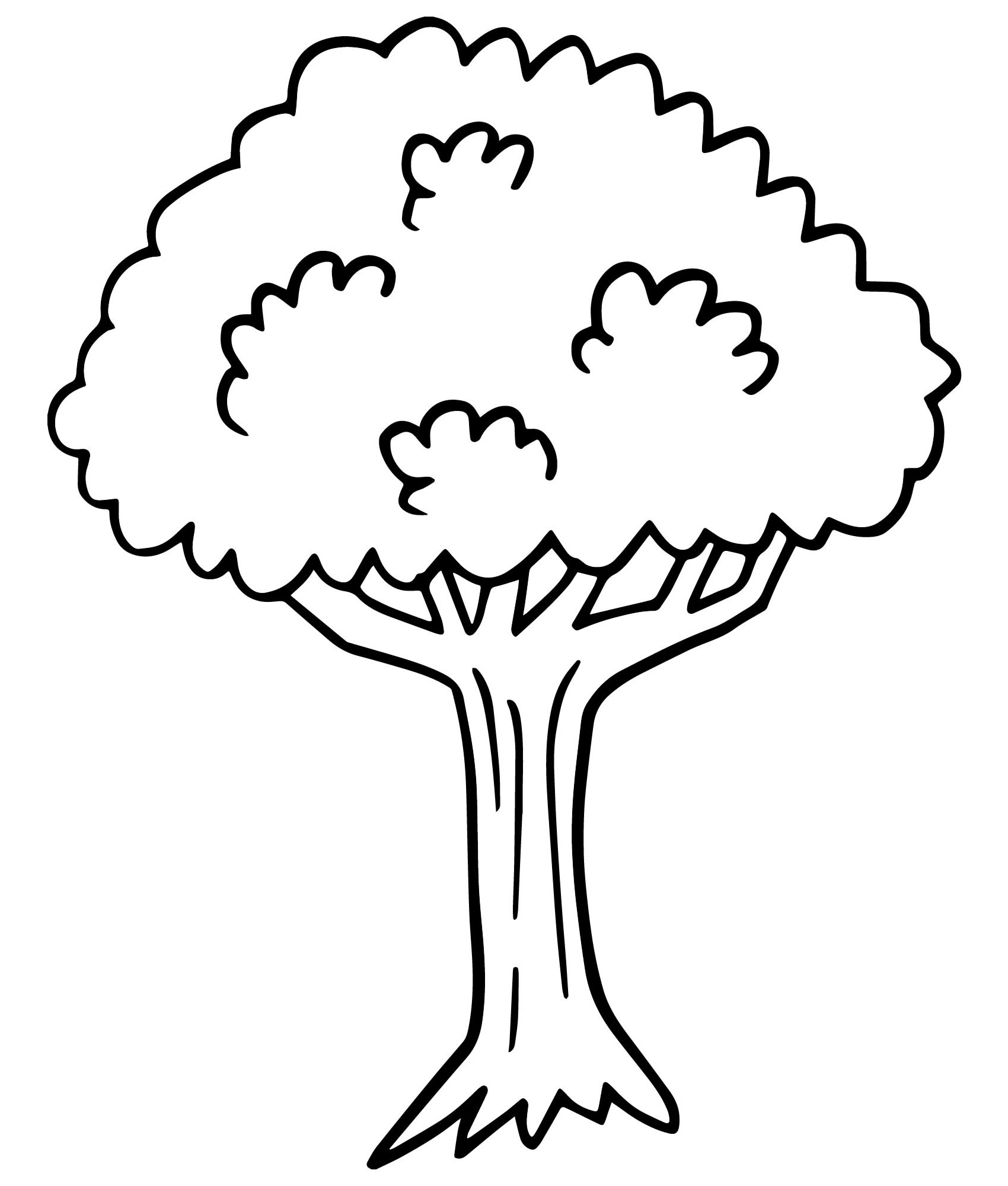 Раскраска для детей 3-4 года дерево с листочками распечатать