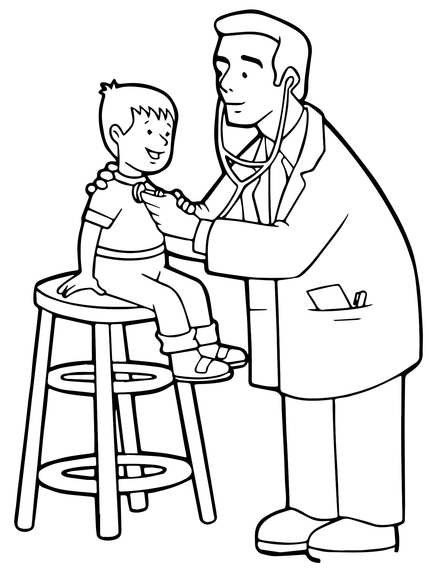 Разукрашка профессии доктор для детей