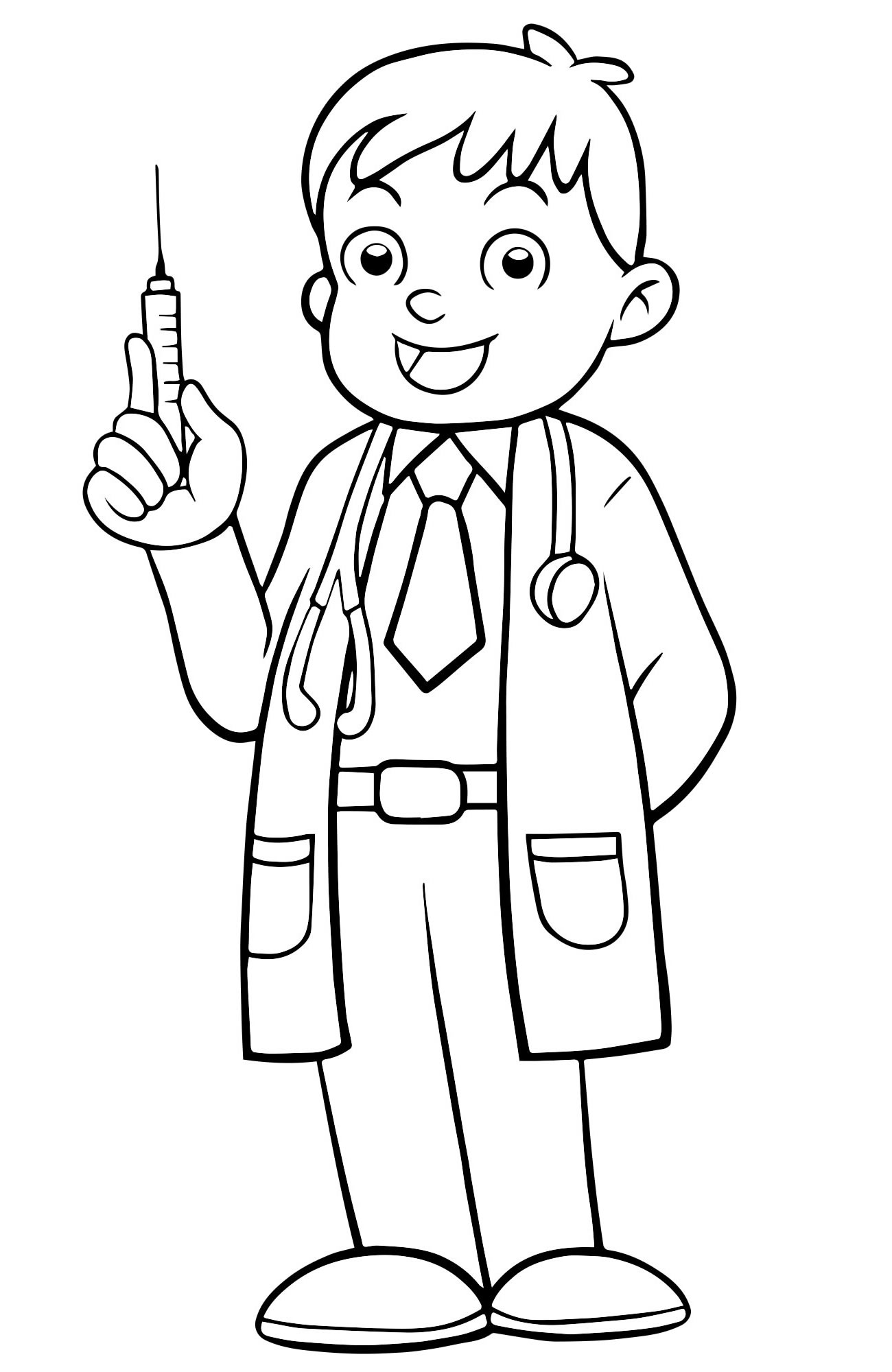 Доктор с шприцем раскраска для детей