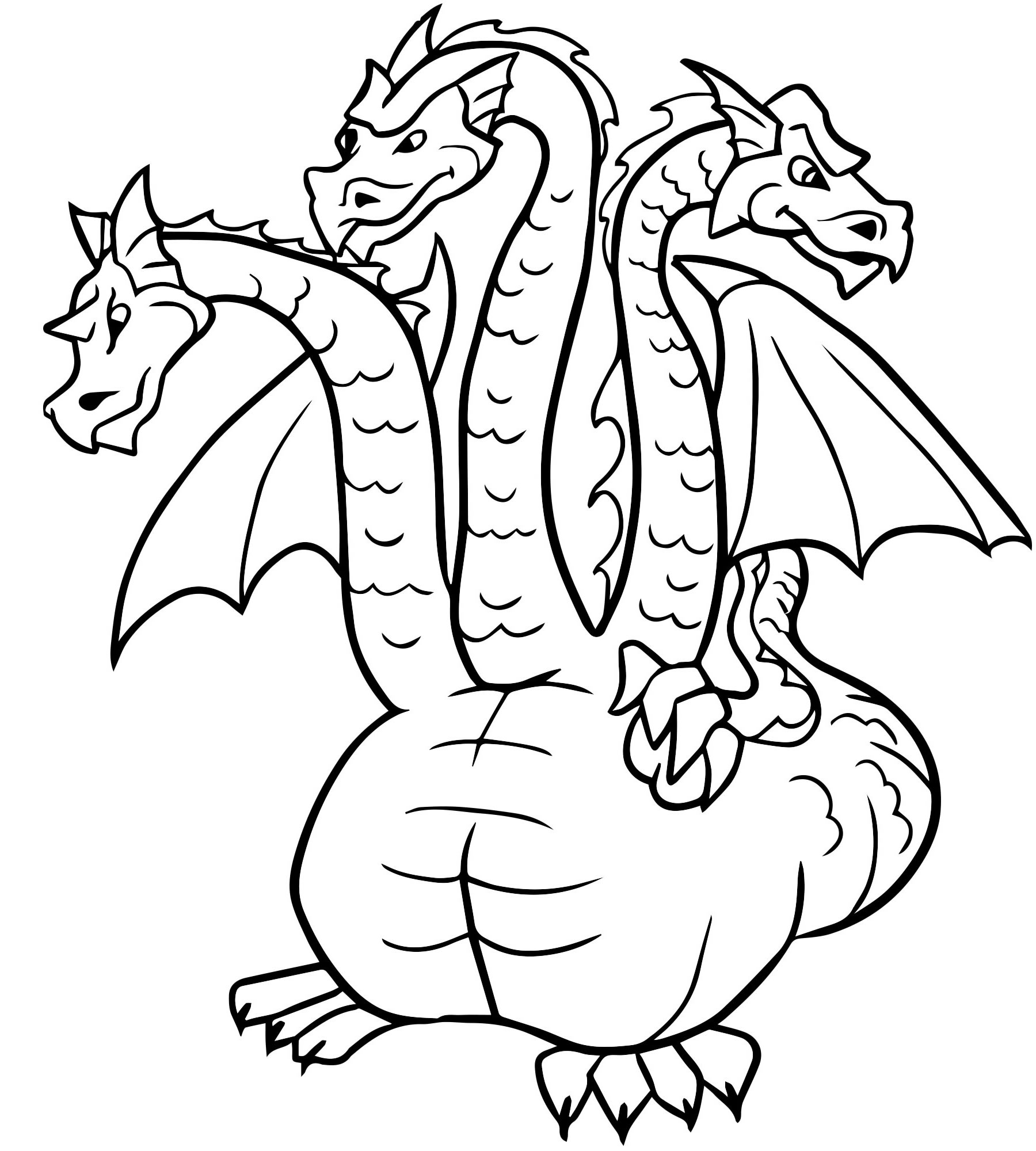 Трехглавый дракон раскраска для детей