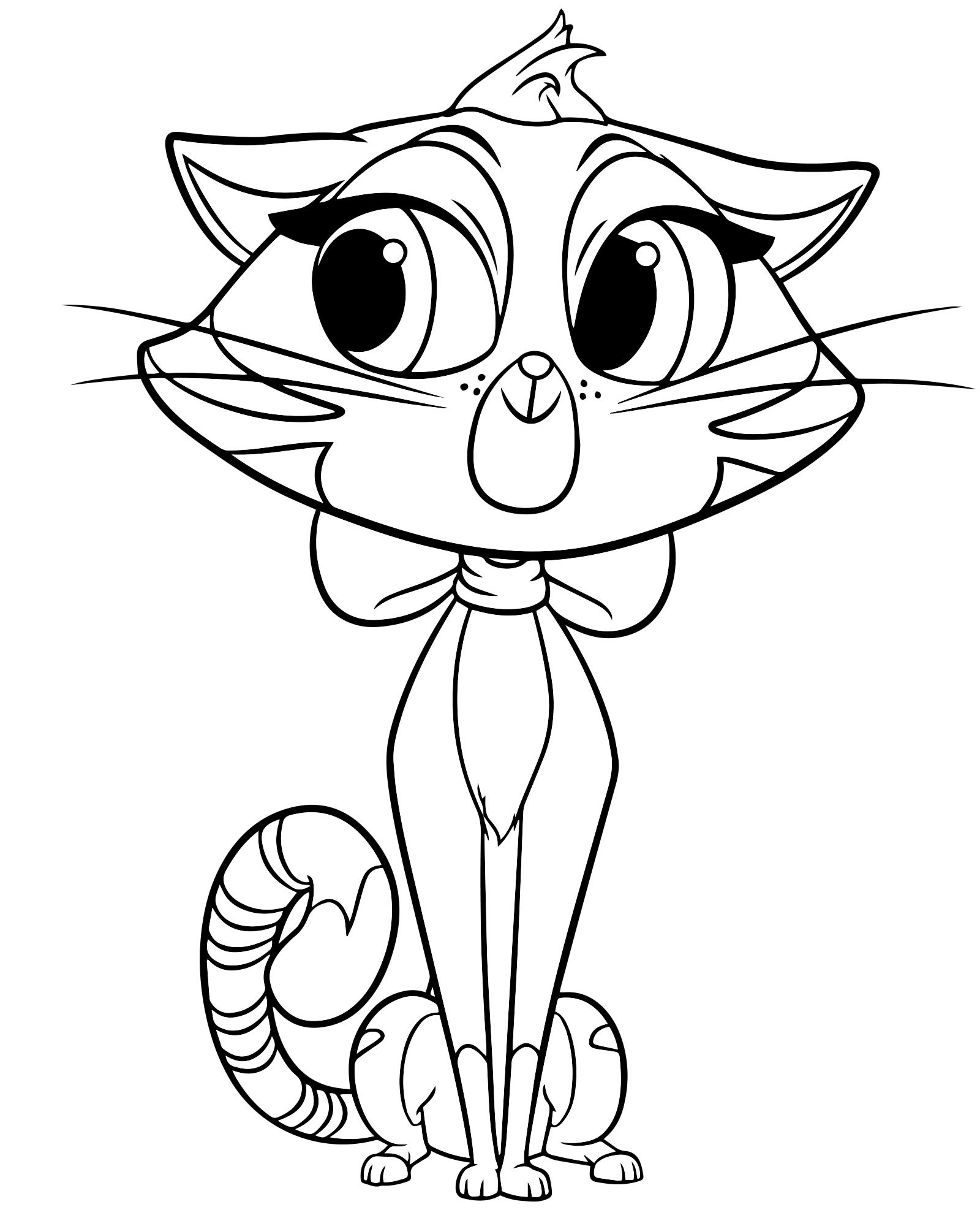 Кошка из мультфильма раскраска для детей