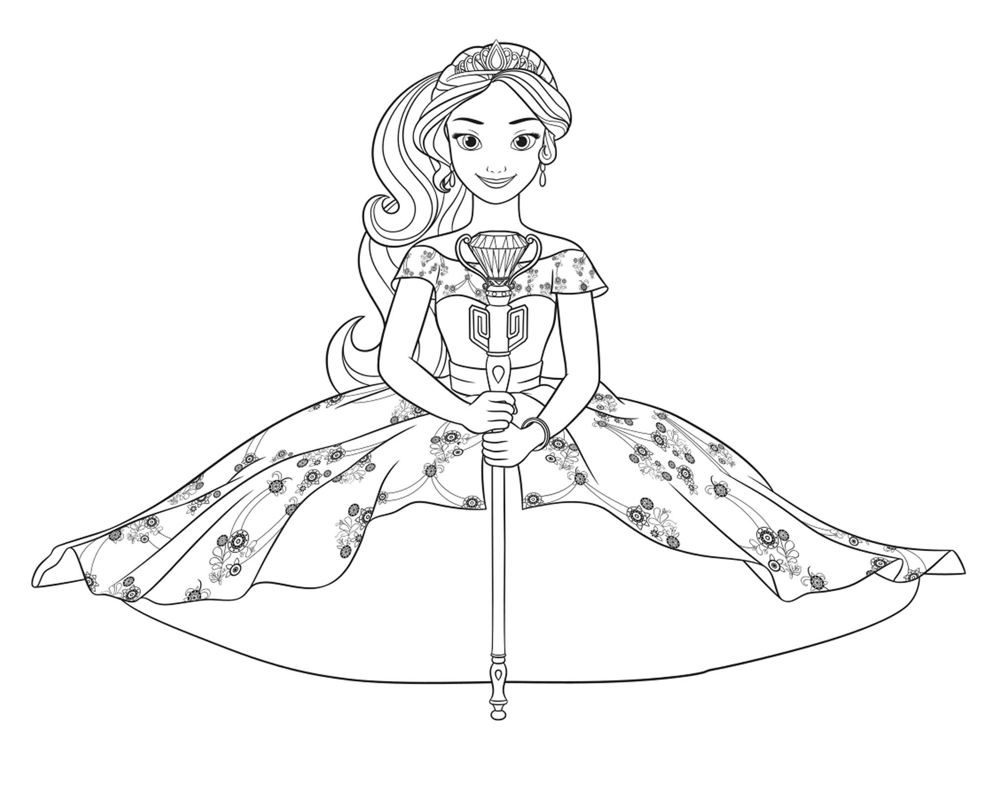 Елена принцесса Авалора раскраска для детей