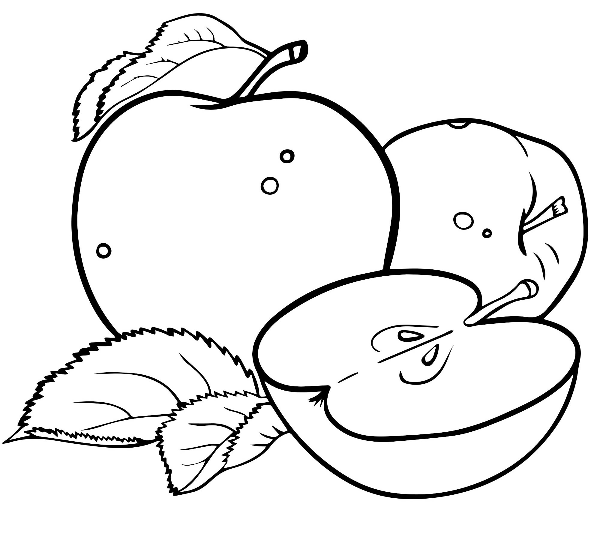 Яблоки раскраска для детей