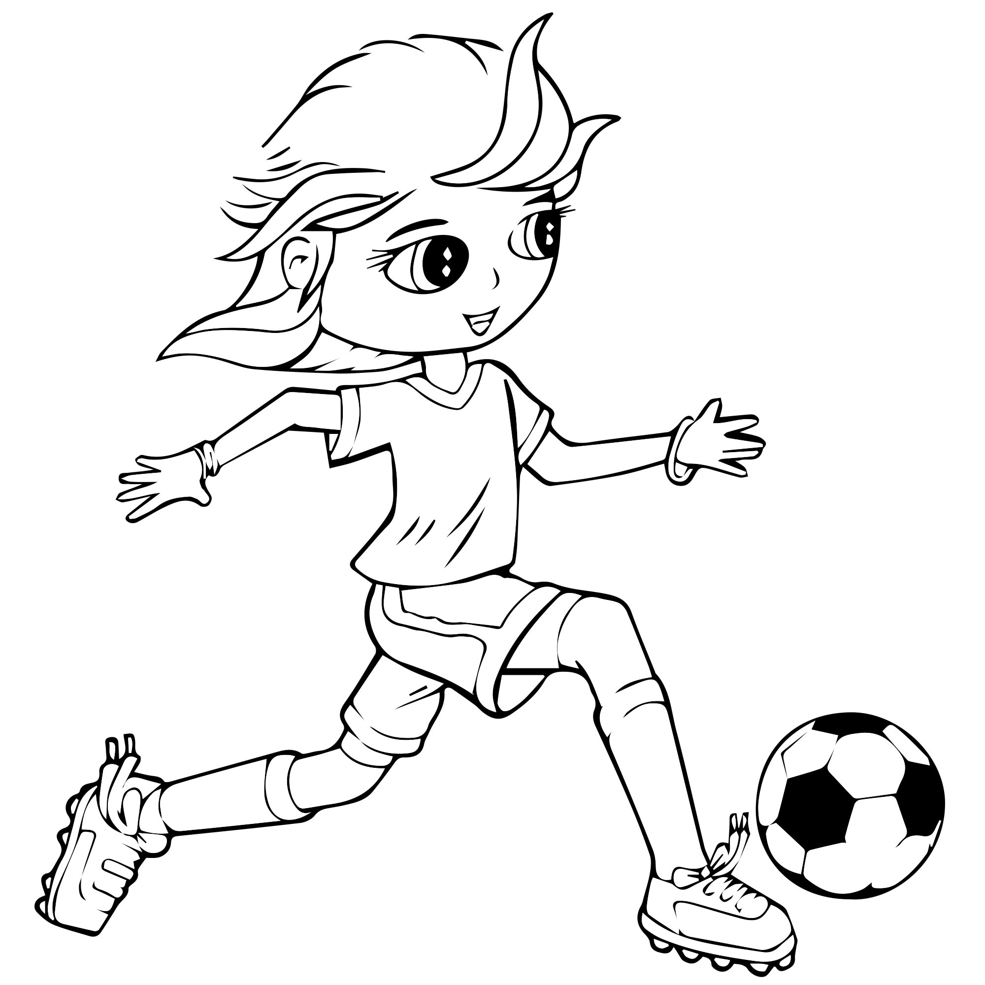 Девочка футболист раскраска для детей
