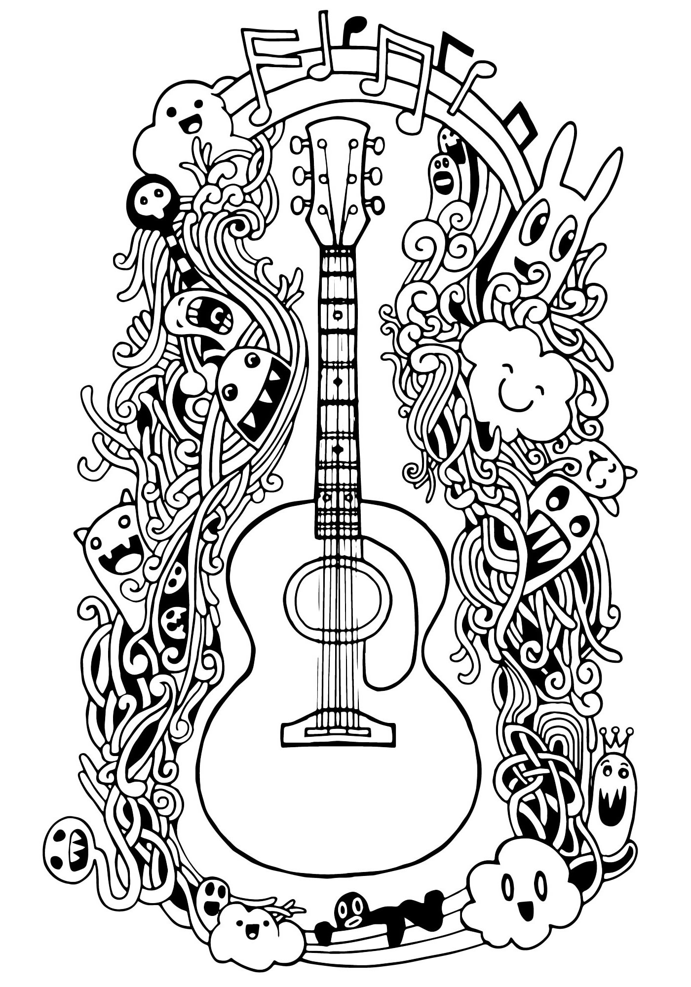 Раскраски гитары